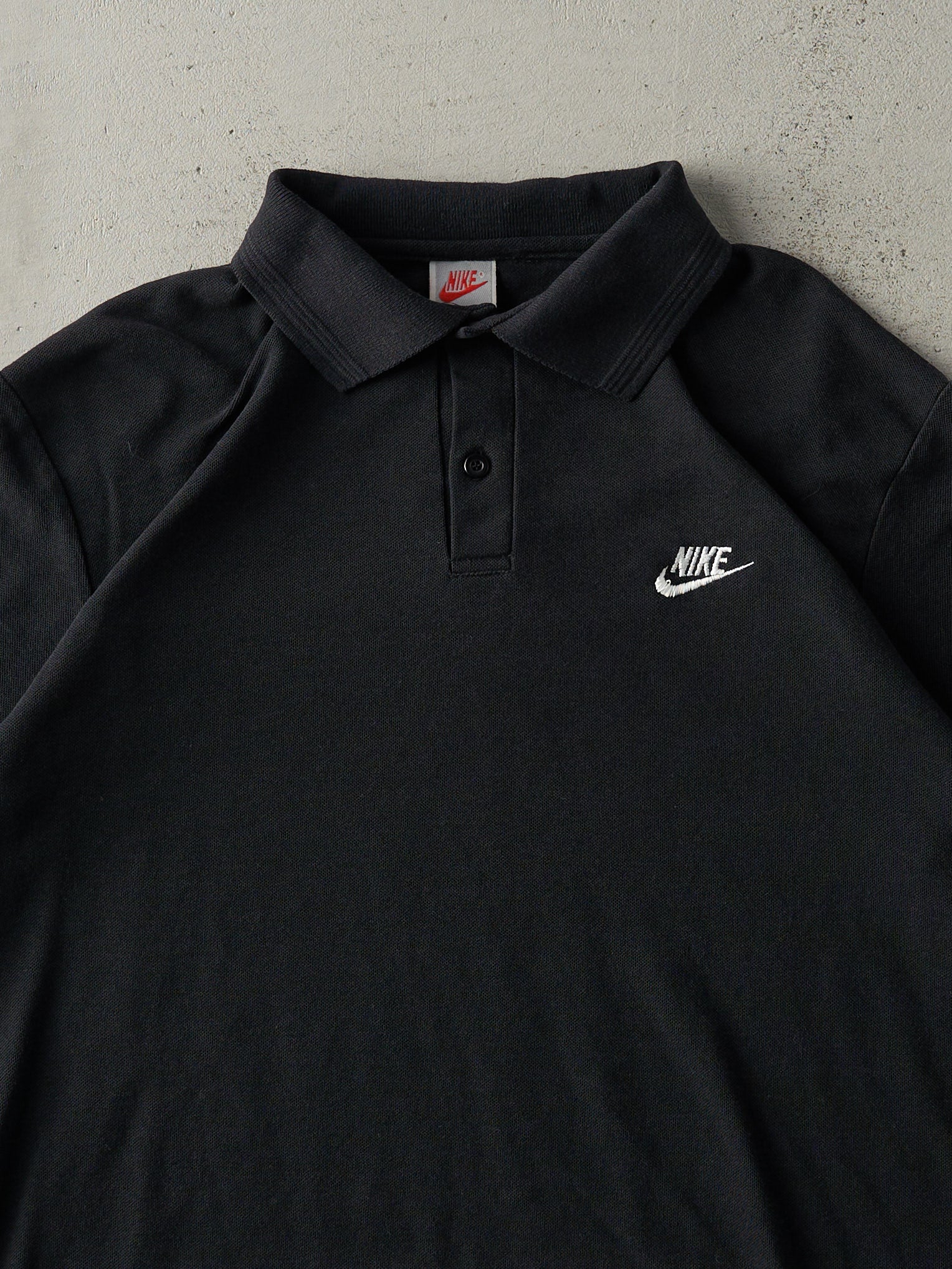 Vintage 90s Black Nike Golf Bootleg Collared Tee (M)