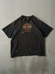 Vintage 90s Black Jamaica Harley Davidson Embroidered Bootleg Tee (L)