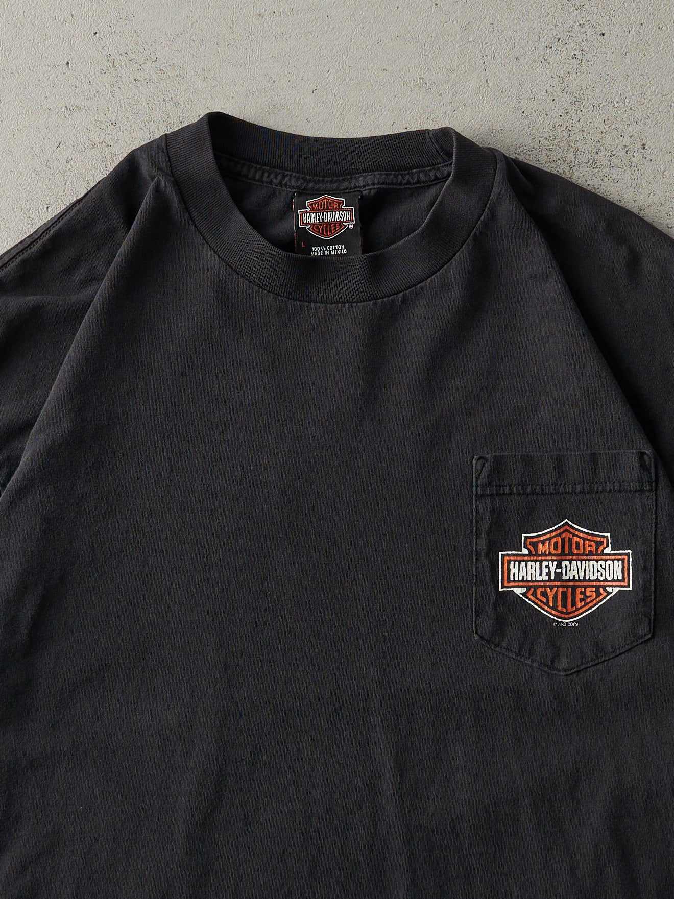 Vintage 09' Black Monterey Bay California Harley Davidson Pocket Tee (M)