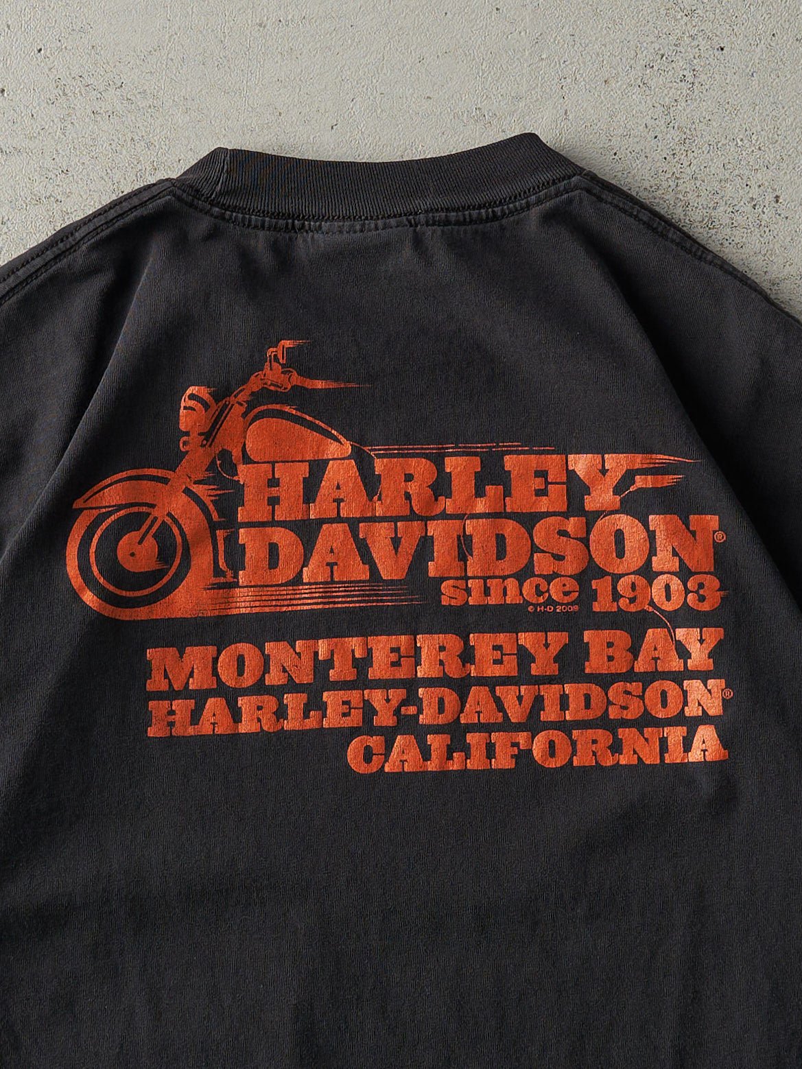 Vintage 09' Black Monterey Bay California Harley Davidson Pocket Tee (M)