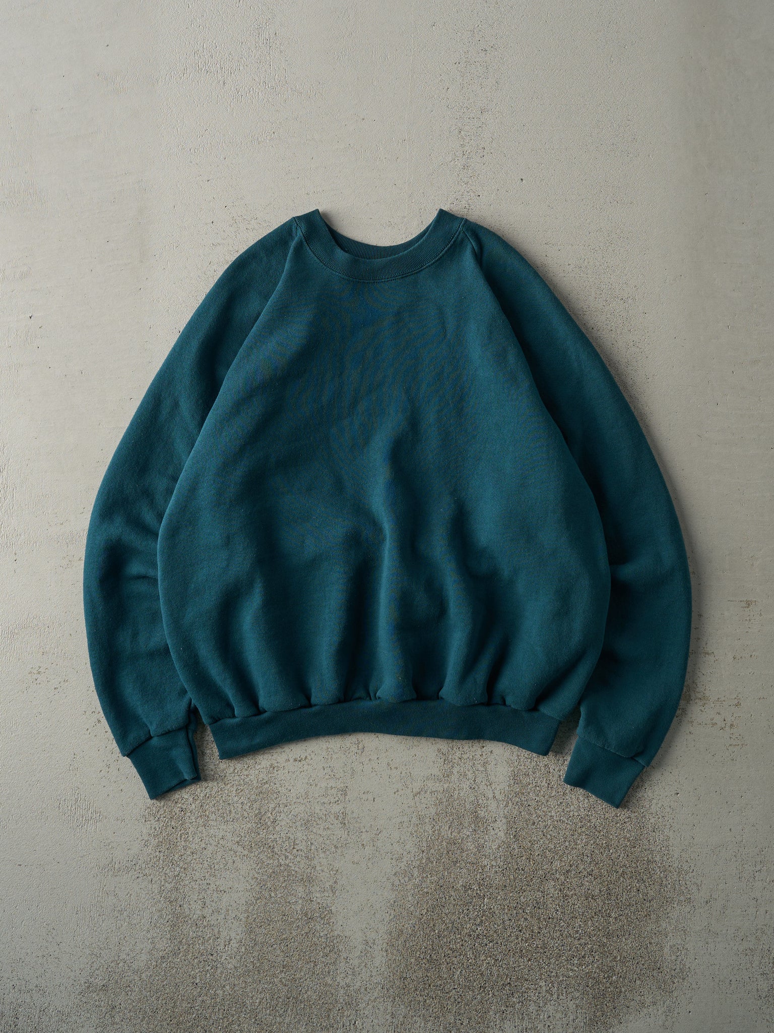 Vintage 80s Teal Blank Boxy Crewneck (M)