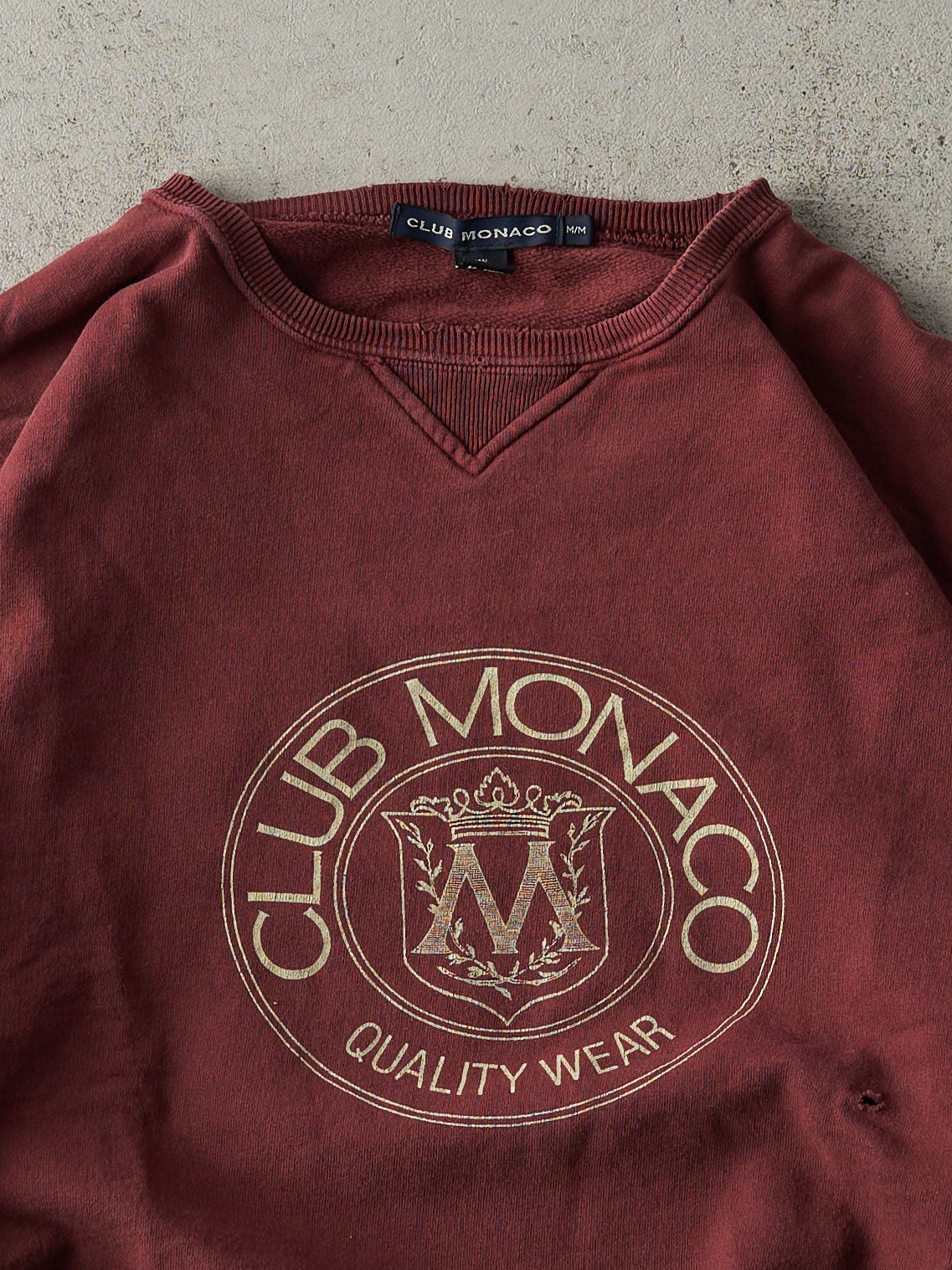 Vintage 90s Burgundy Club Monaco Boxy Crewneck (M)