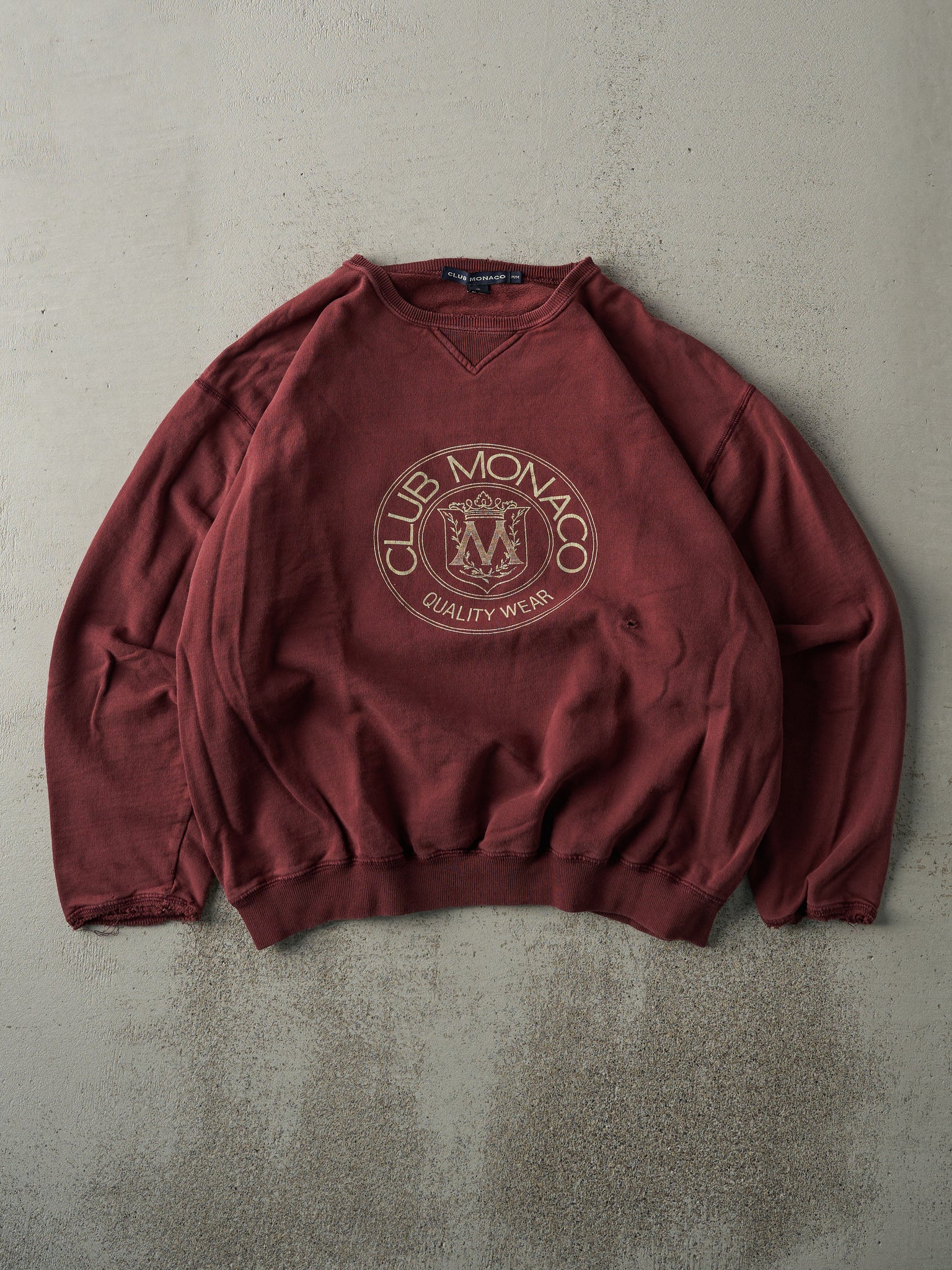 Vintage 90s Burgundy Club Monaco Boxy Crewneck (M)