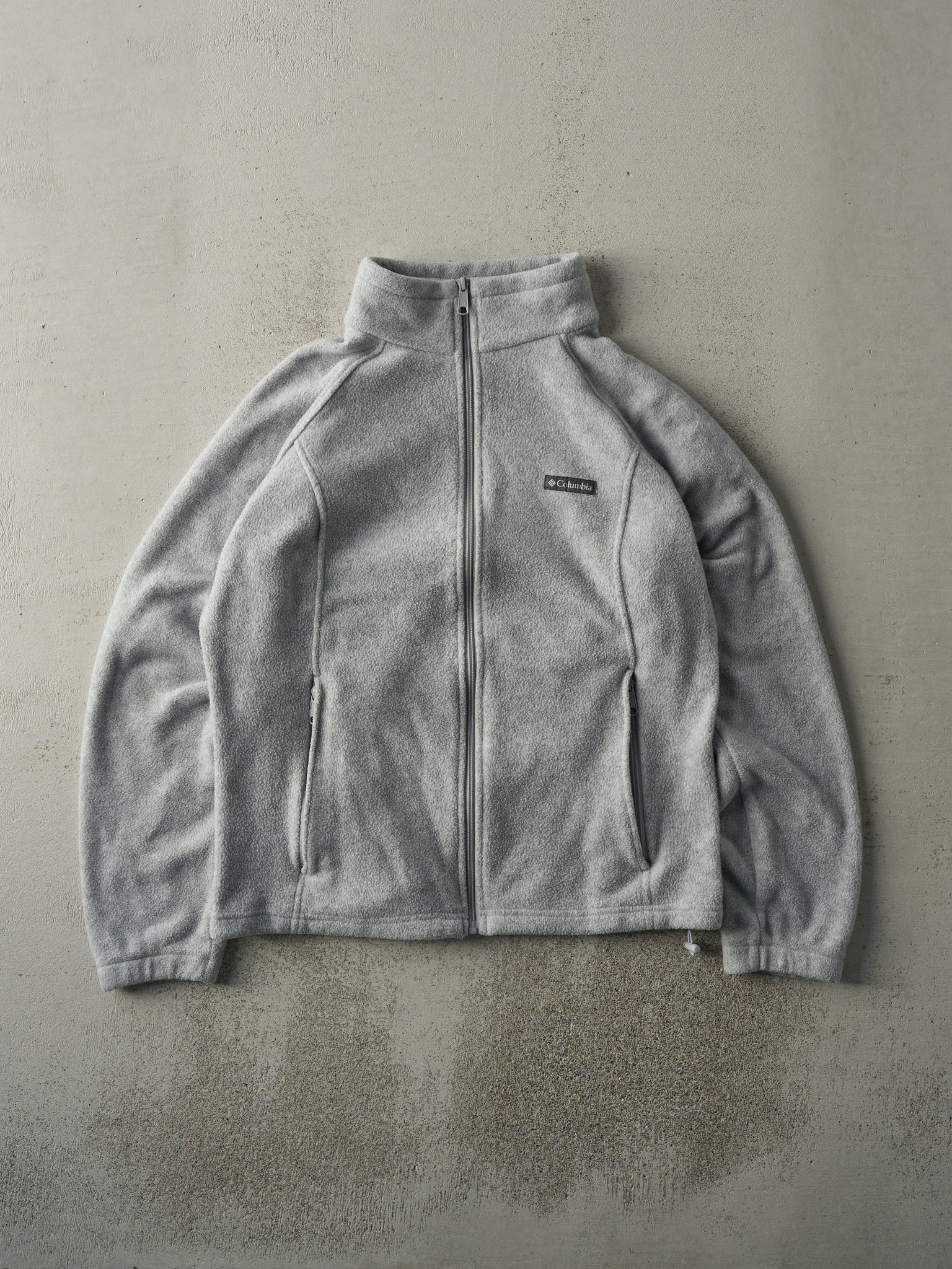 Vintage Y2K Grey Columbia Fleece Zip Up Sweater (M)