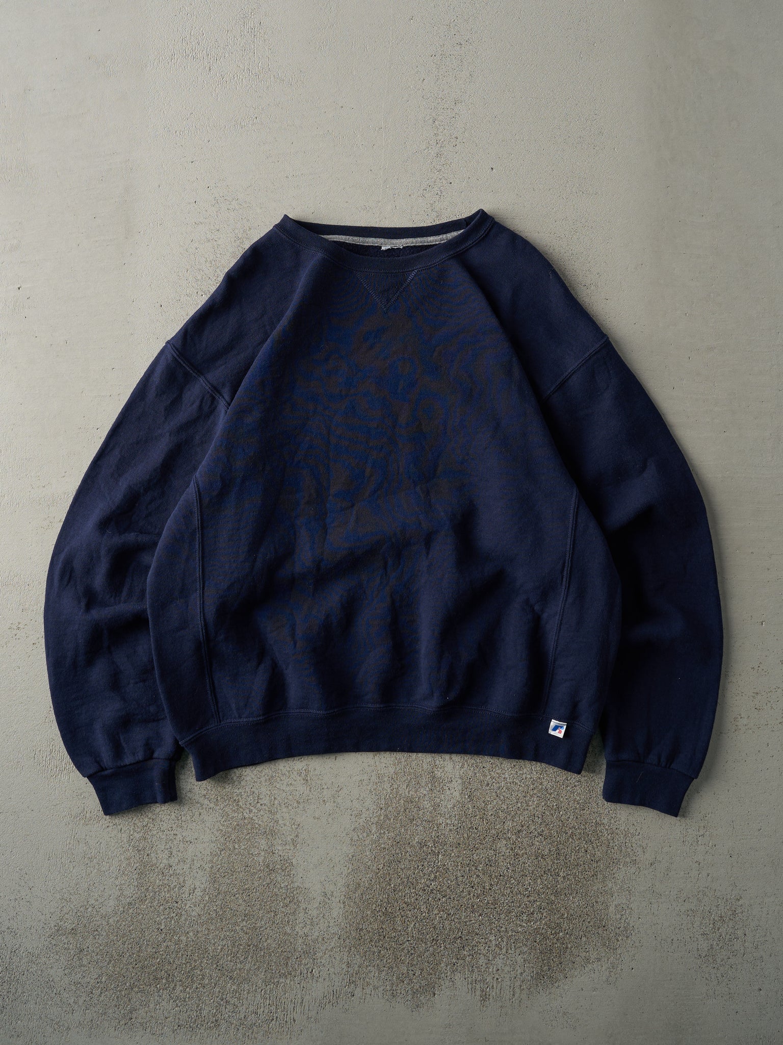 Vintage Y2K Navy Blue Russell Athletic Blank Crewneck (L)