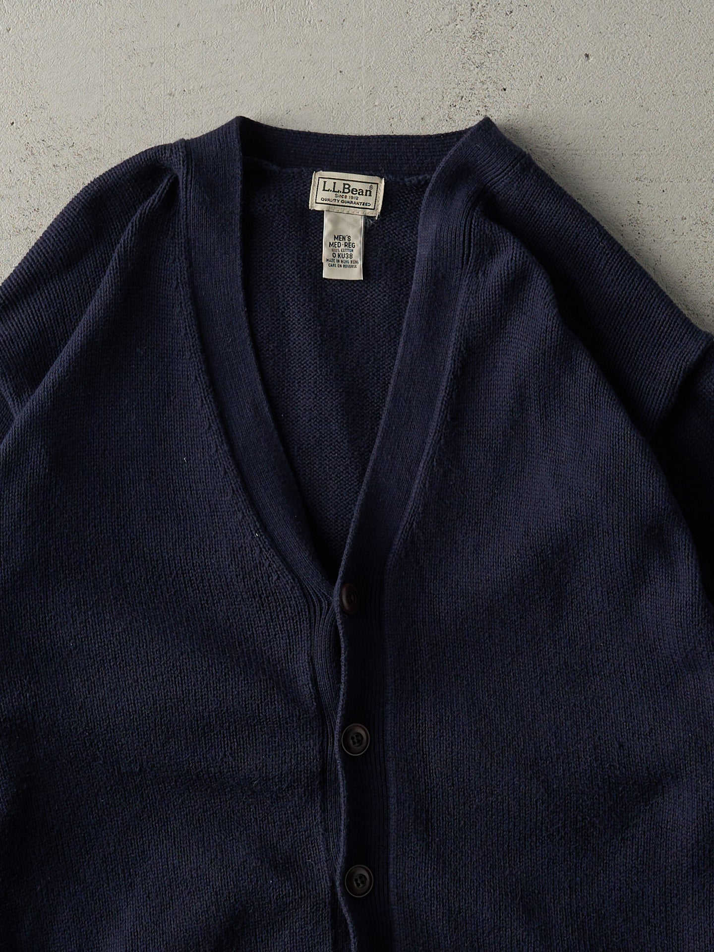 Vintage 90s Navy Blue LL Bean Knit Cardigan (M)