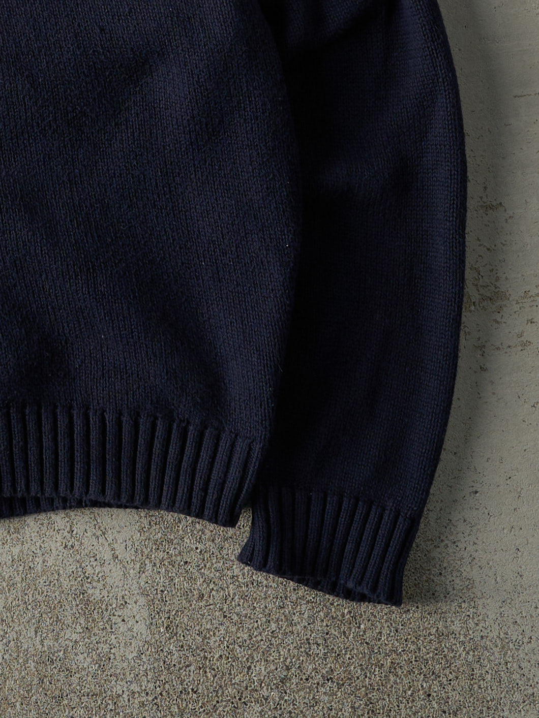 Vintage 90s Navy Blue LL Bean Knit Cardigan (M)