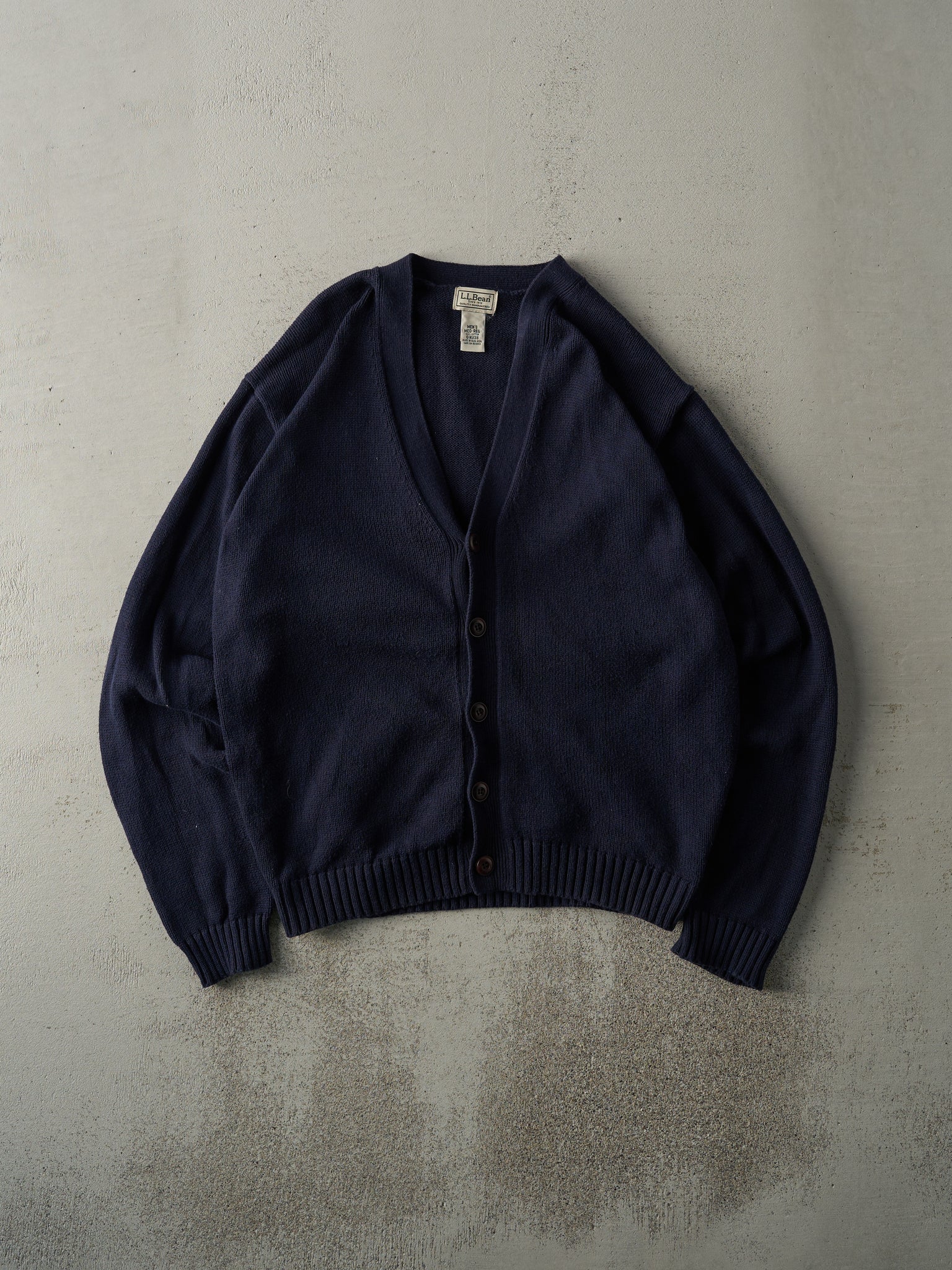 Vintage 90s Navy Blue LL Bean Knit Cardigan (M)