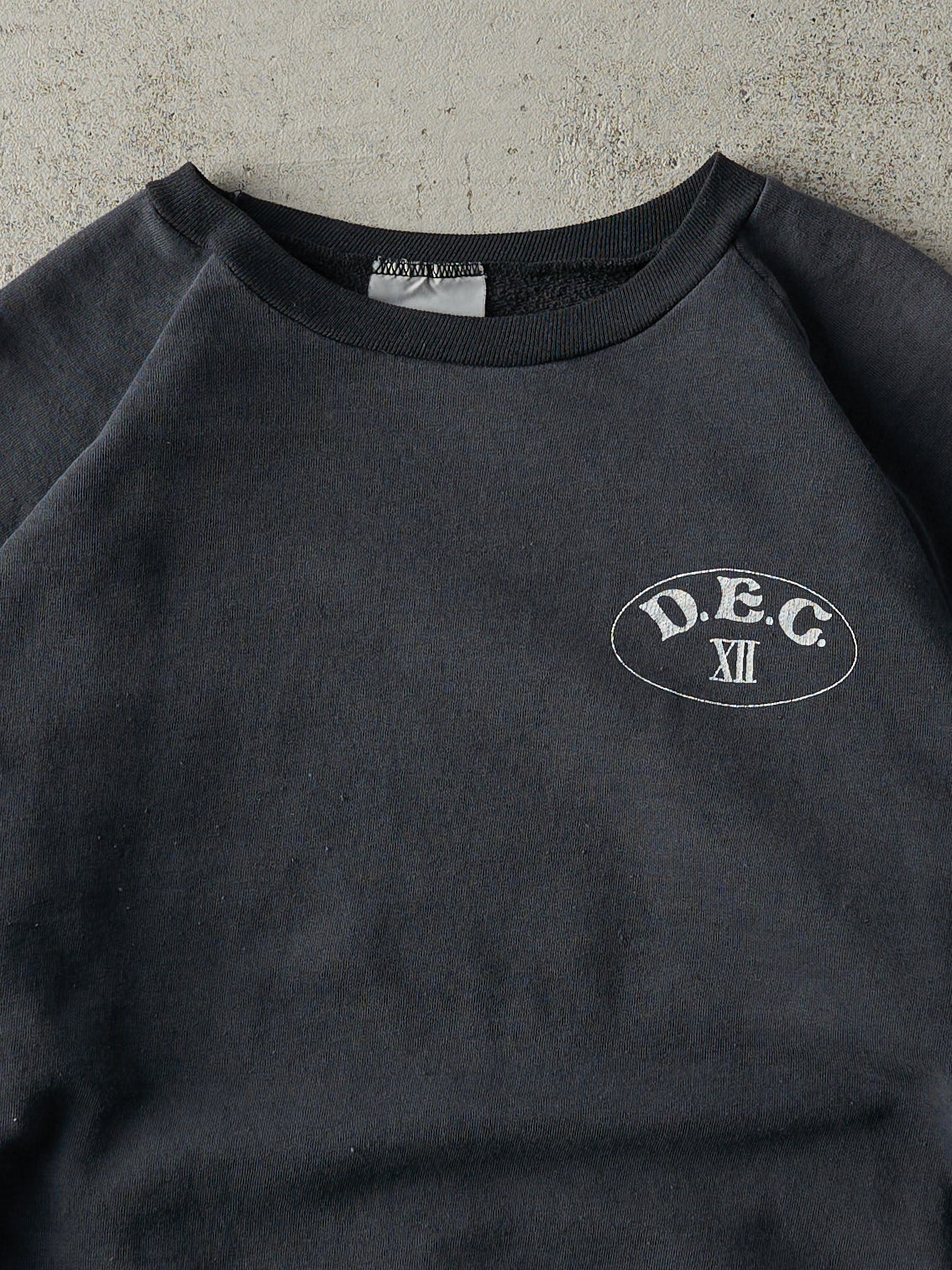 Vintage 80s Faded Black D.E.C. Logo Crewneck (M)