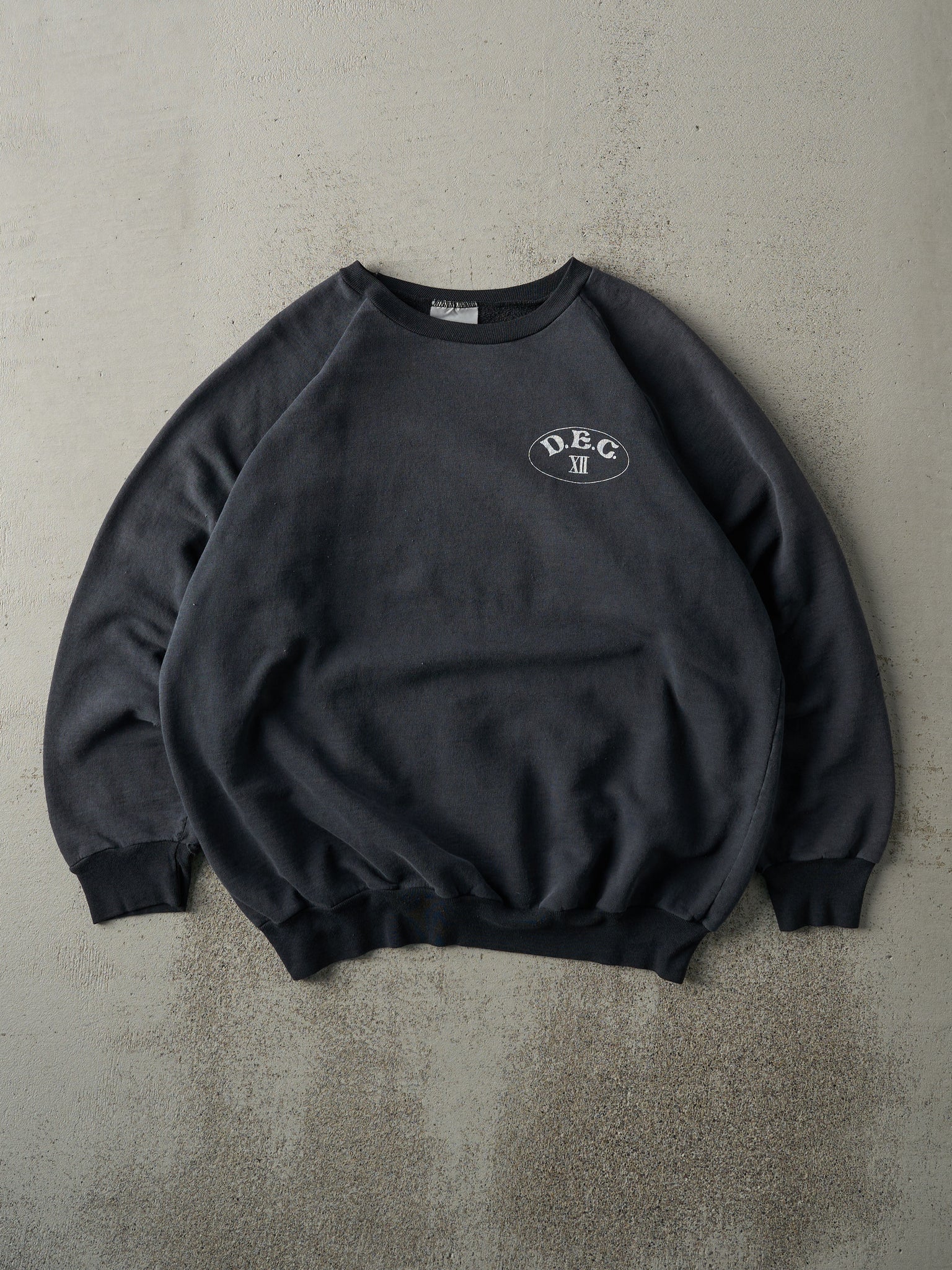 Vintage 80s Faded Black D.E.C. Logo Crewneck (M)