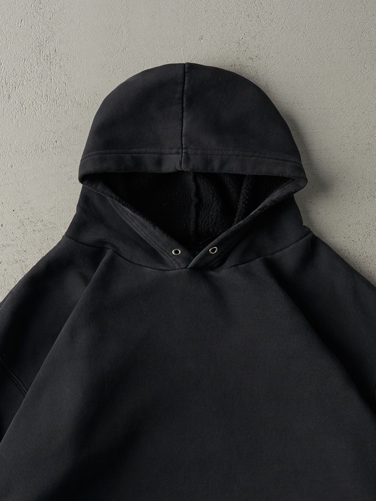 Vintage 90s Black Blank Flame Resistant Boxy Hoodie (XL)