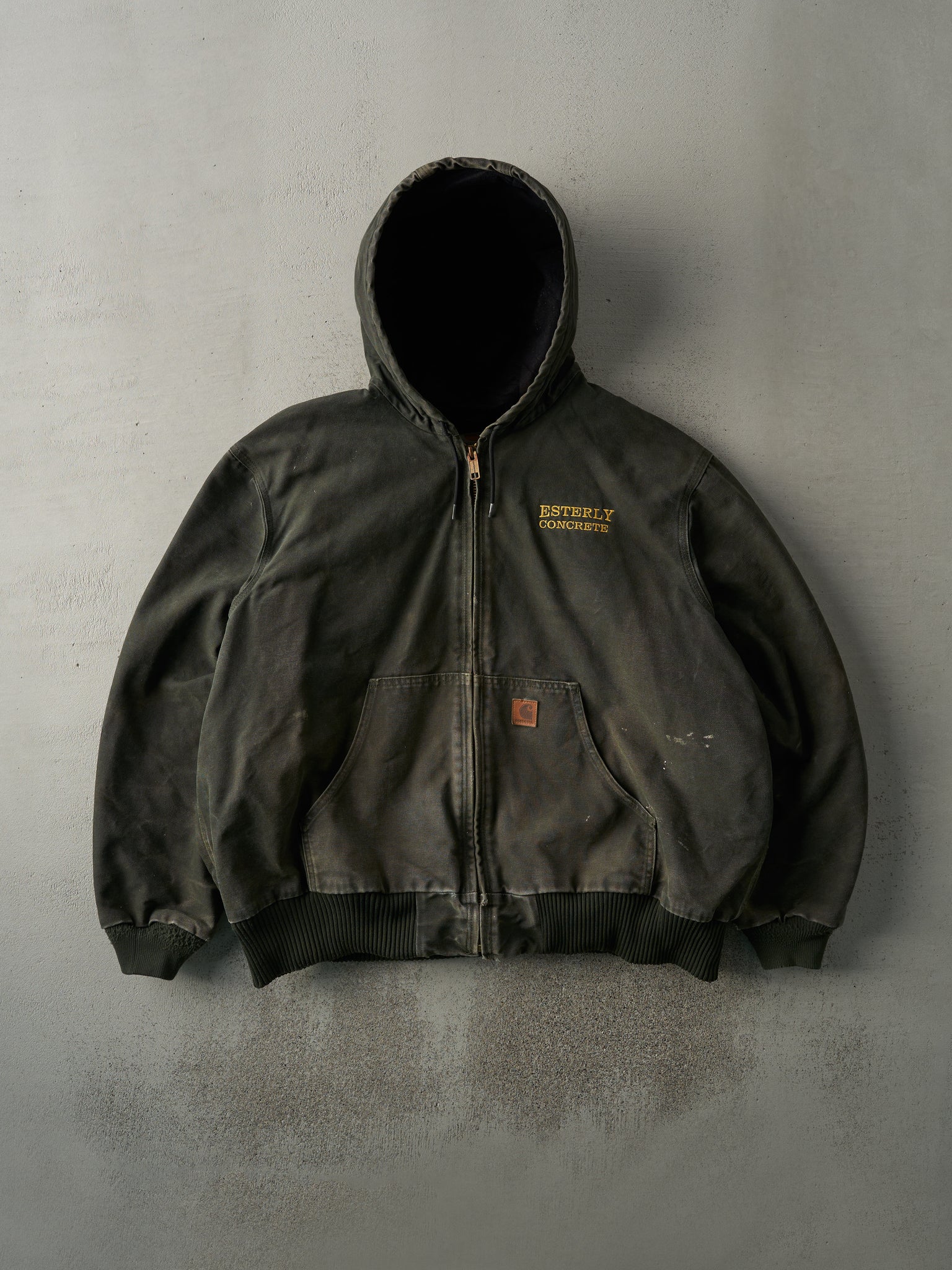 Vintage Y2K Green Carhartt Hooded Workwear Jacket (XXL)