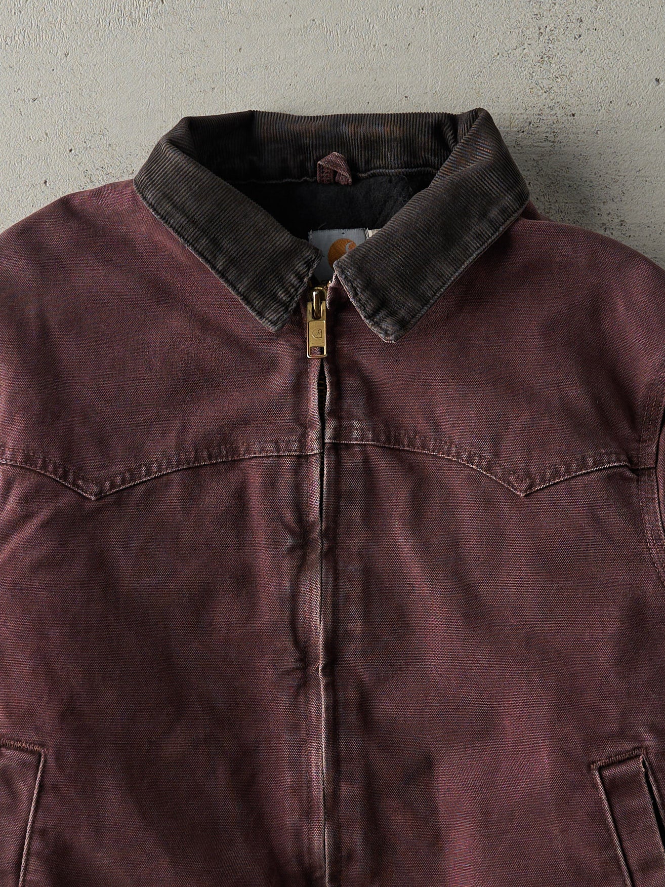 Vintage 90s Washed Burgundy Carhartt Santa Fe Jacket (M