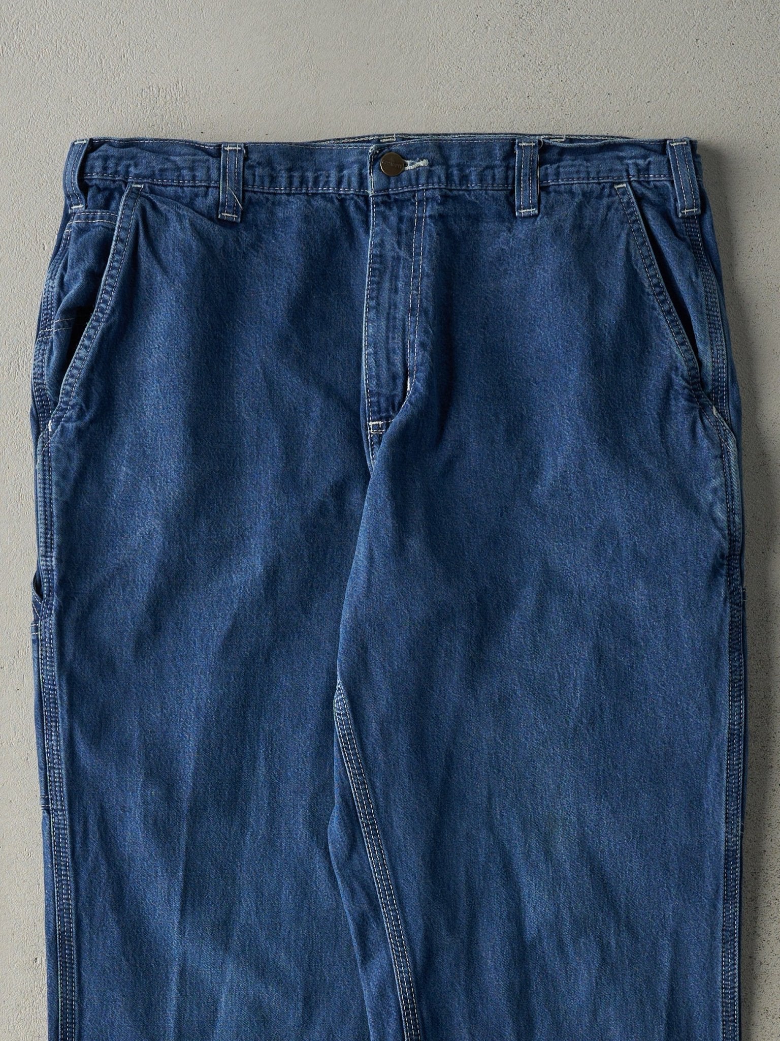 Vintage Y2K Dark Wash Dungaree Fit Carhartt Work Jeans (36x31)