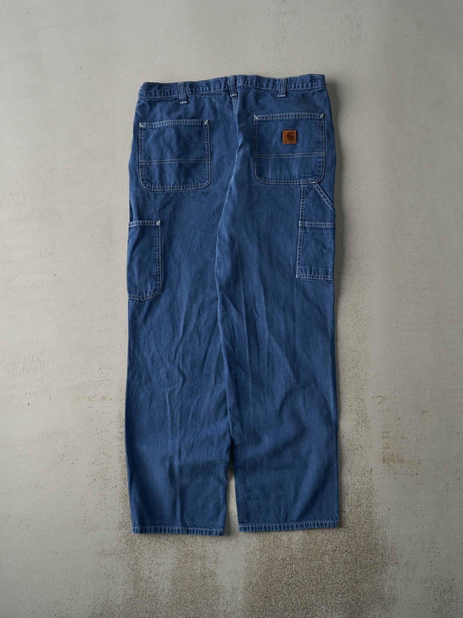 Vintage Y2K Dark Wash Dungaree Fit Carhartt Work Jeans (36x31)
