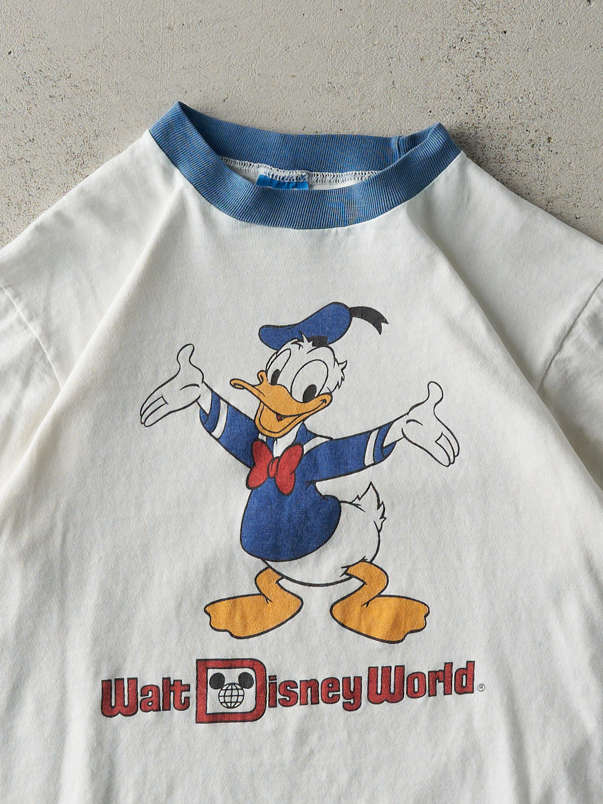 Vintage 90s White Donald Duck Disney Ringer Tee (S)