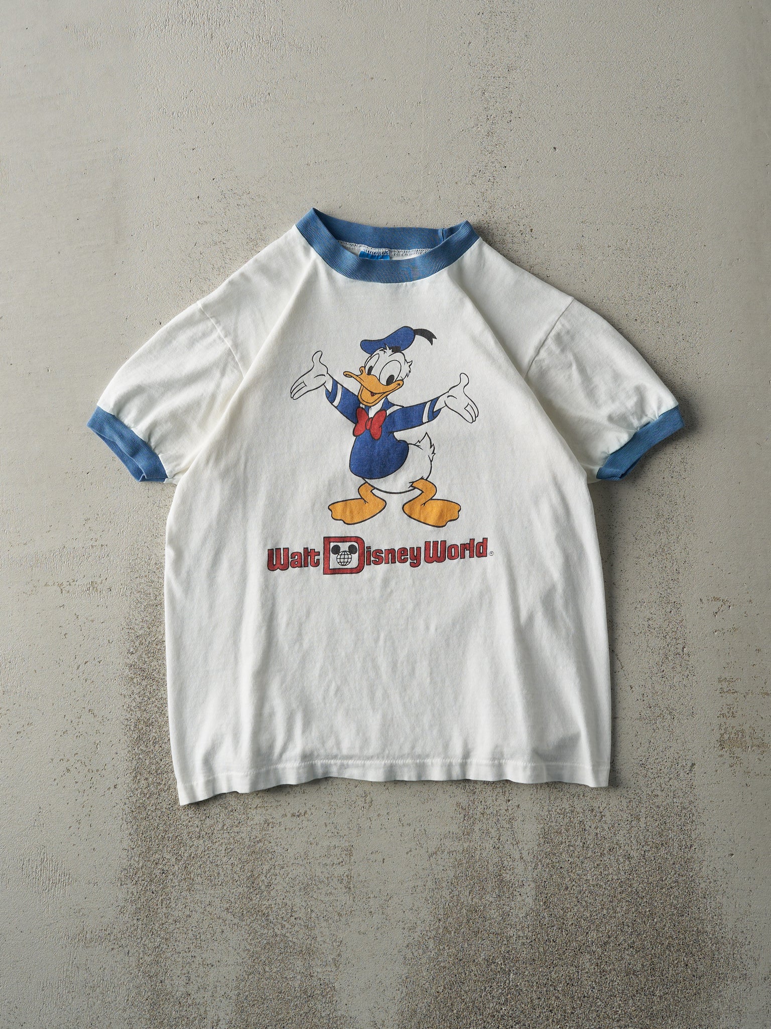 Vintage 90s White Donald Duck Disney Ringer Tee (S)