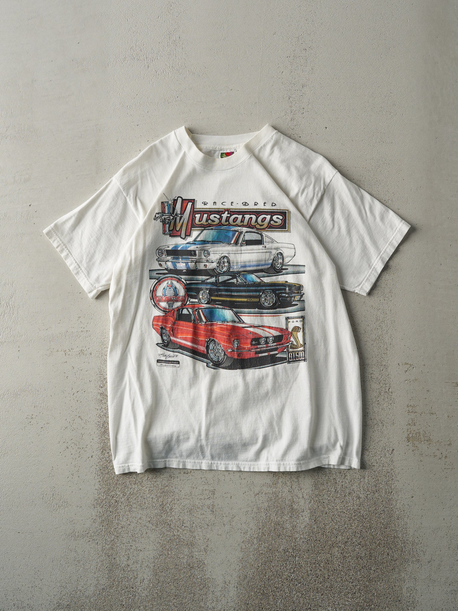 Vintage 98' White Ford Mustangs Tee (S/M)