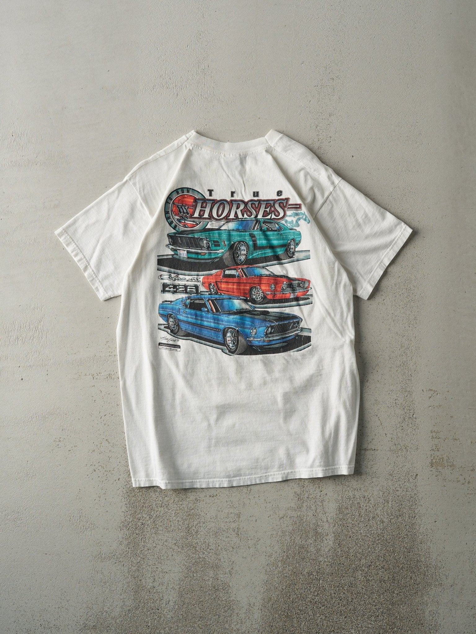Vintage 98' White Ford Mustangs Tee (S/M)