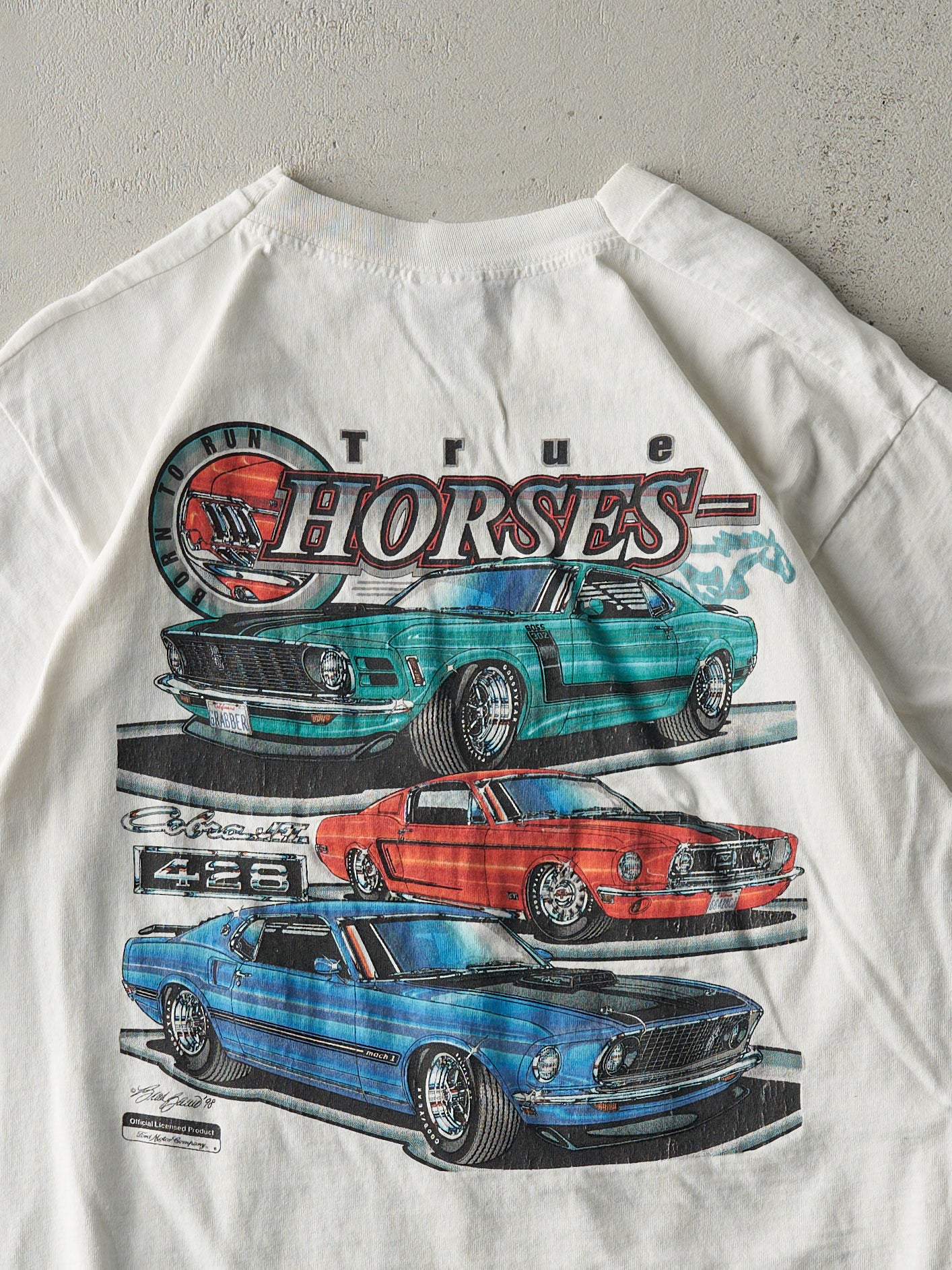 Vintage 98' White Ford Mustangs Tee (S/M)