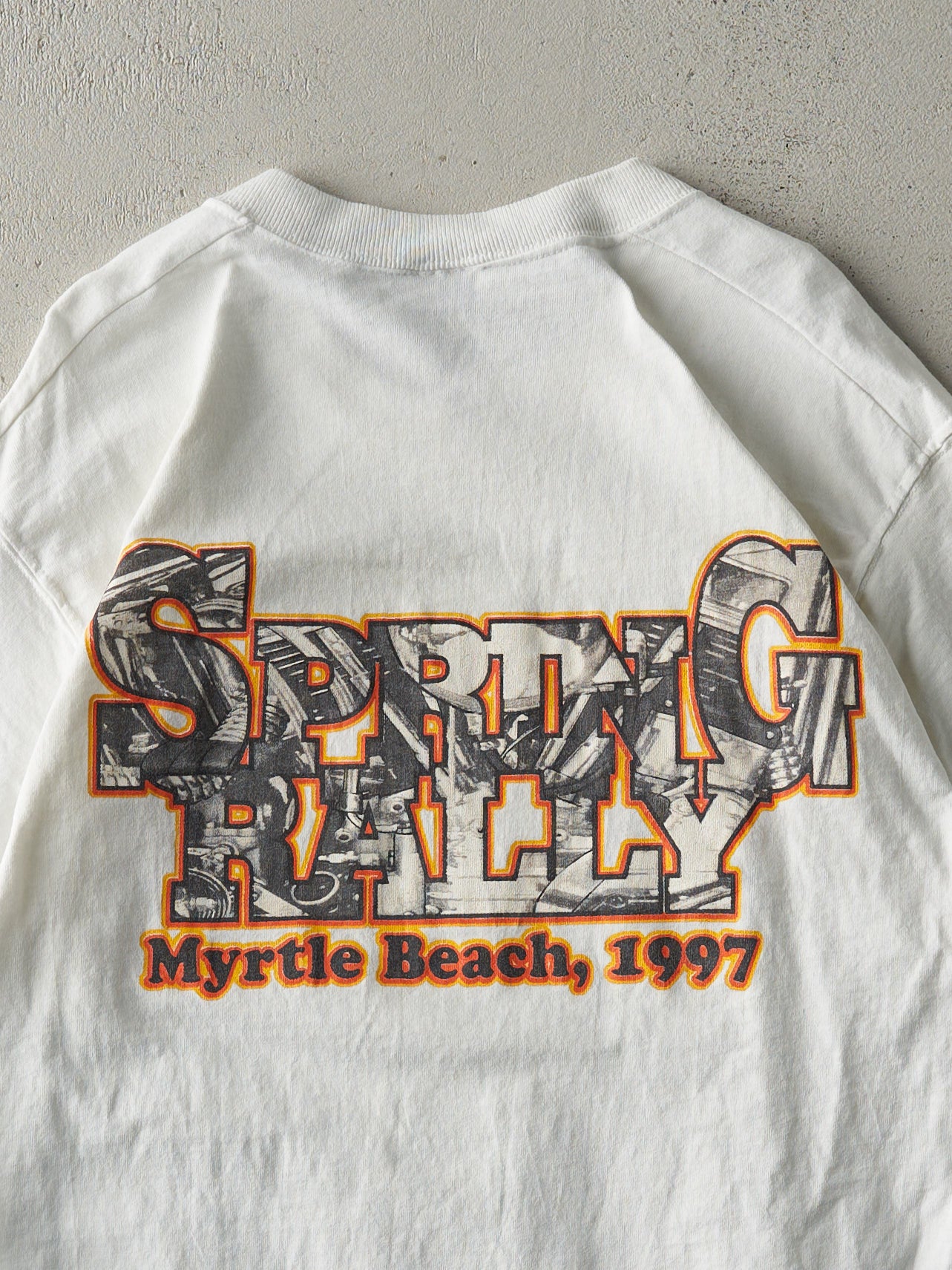 Vintage 97' White Myrtle Beach Spring Bike Rally Tee (S/M)