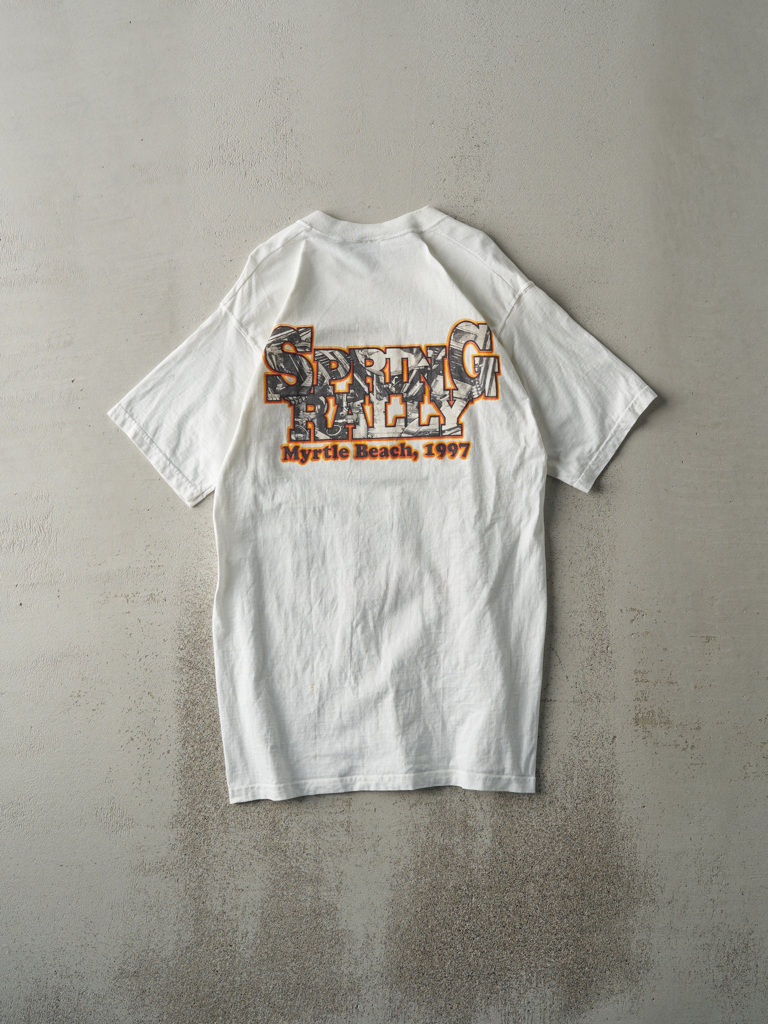 Vintage 97' White Myrtle Beach Spring Bike Rally Tee (S/M)