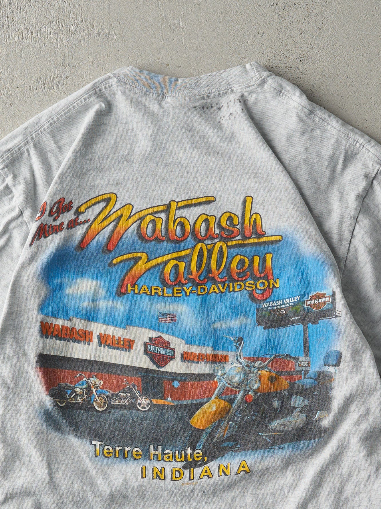 Vintage 05' Heather Grey Terre Haute Indiana Harley Davidson Tee (S)