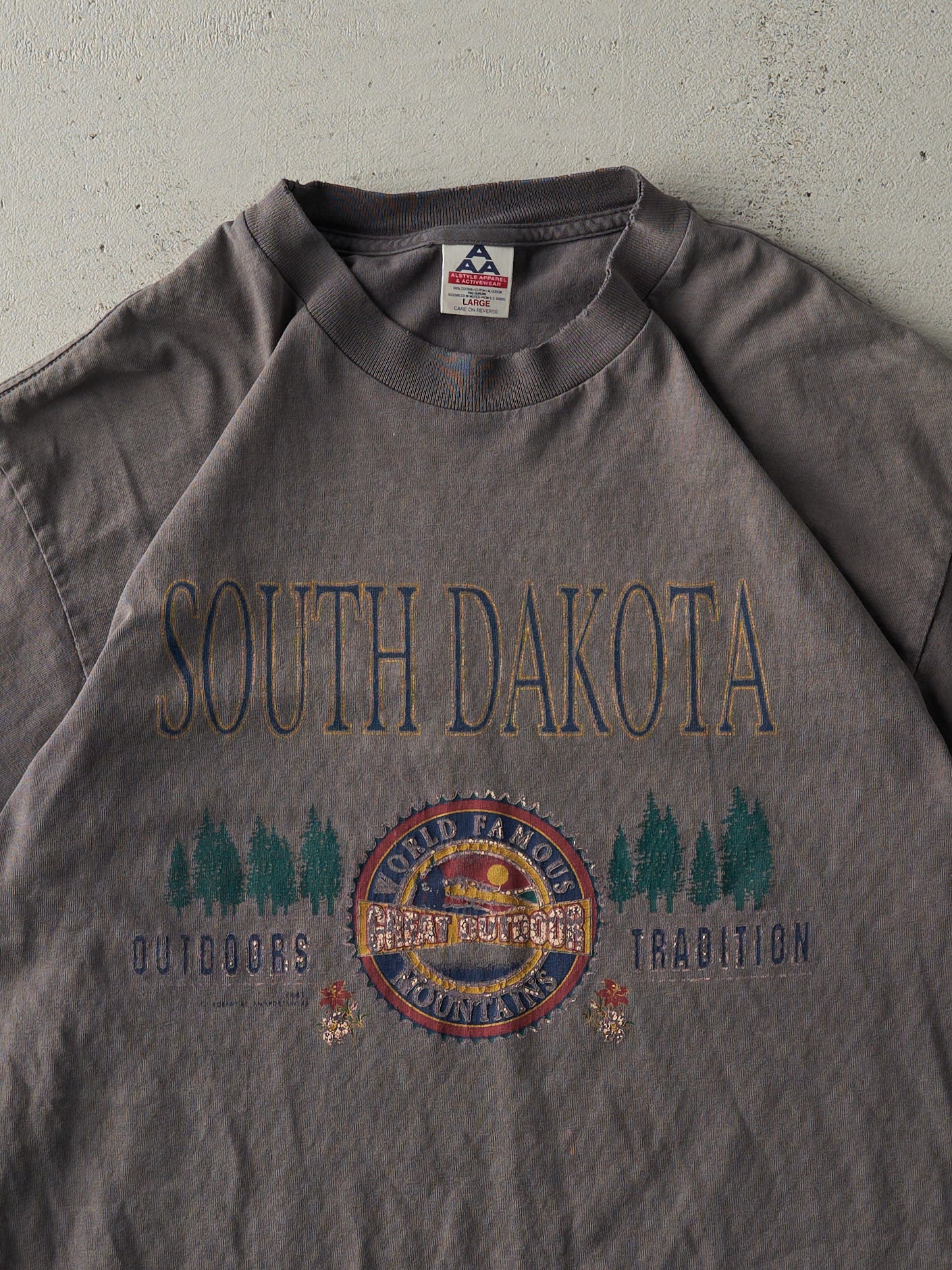 Vintage Y2K Grey South Dakota Tee (M)