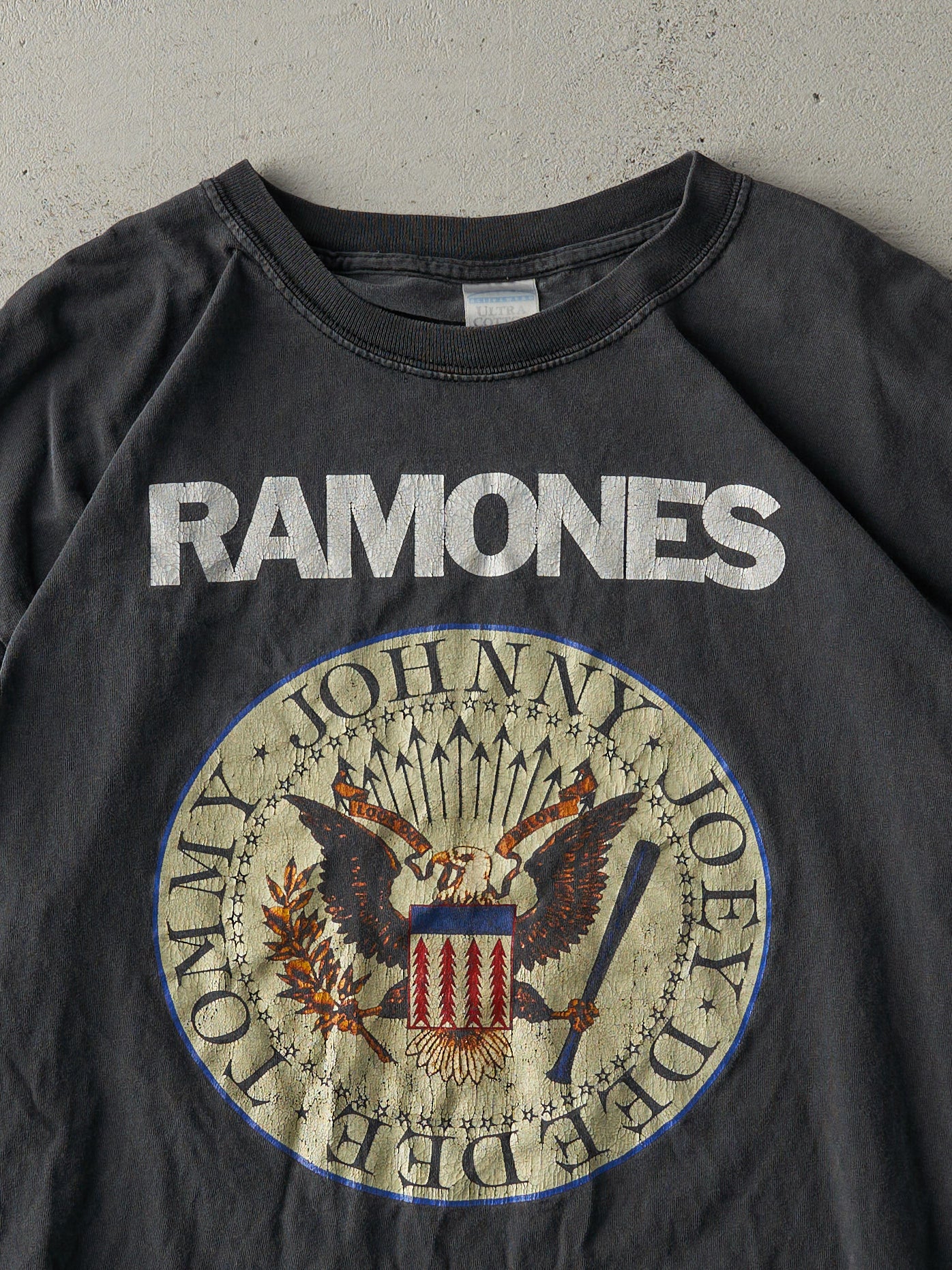 Vintage Y2K Faded Black Ramones Band Tee (L)