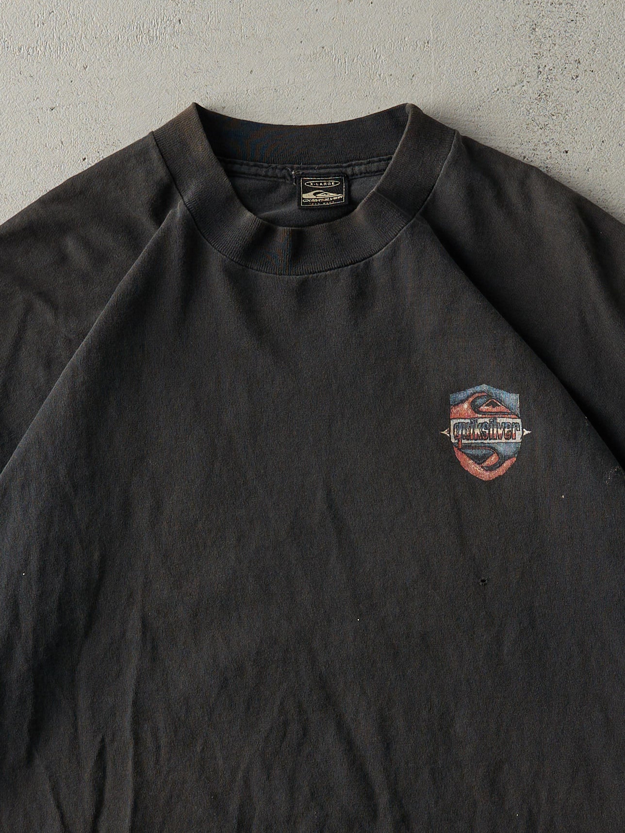 Vintage 90s Black Quiksilver Single Stitch Tee (L)