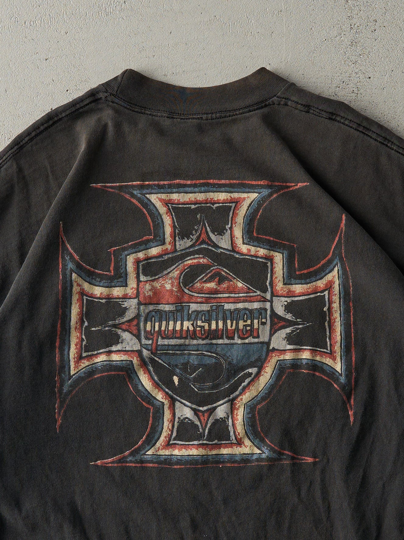 Vintage 90s Black Quiksilver Single Stitch Tee (L)