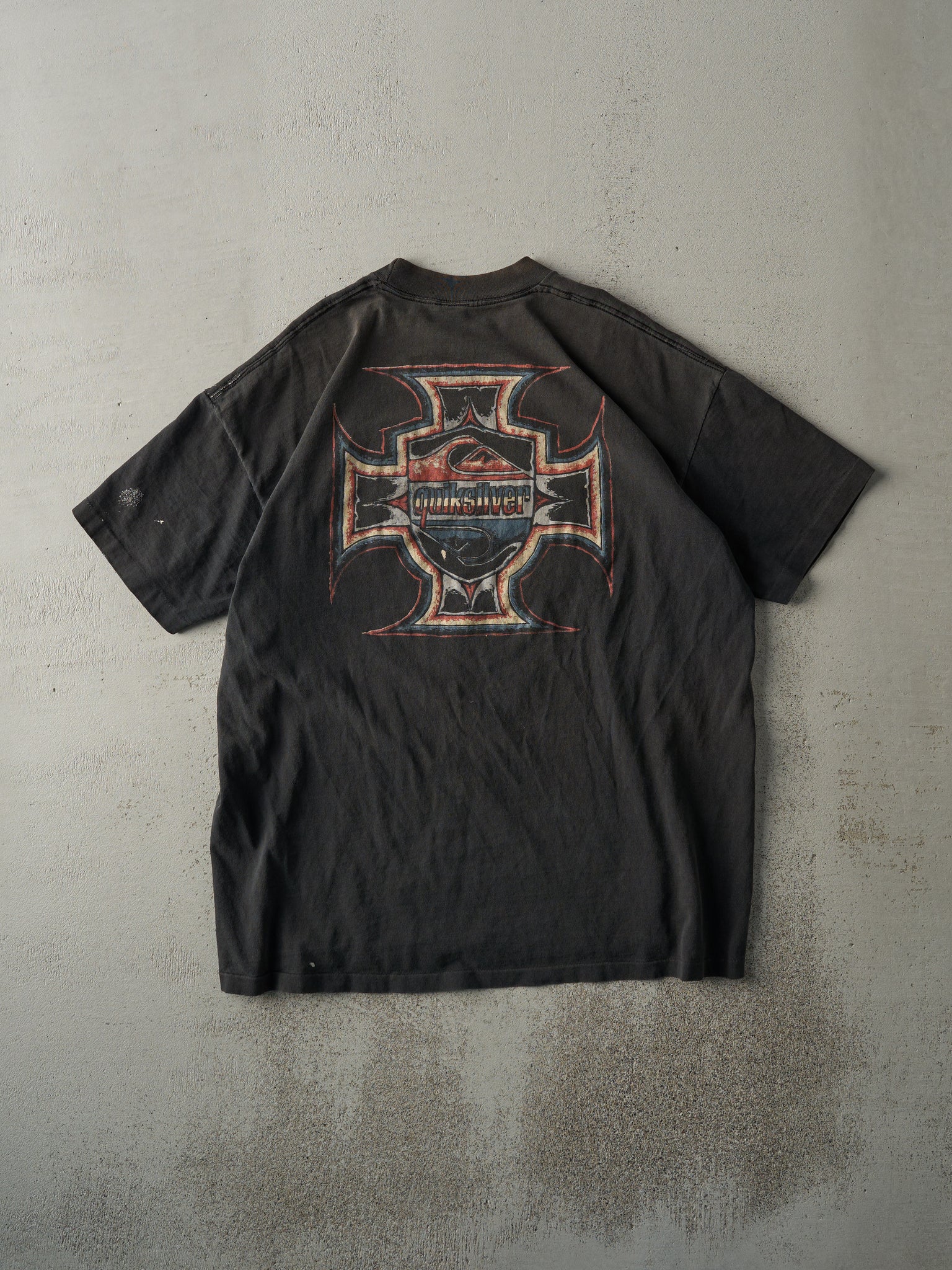 Vintage 90s Black Quiksilver Single Stitch Tee (L)