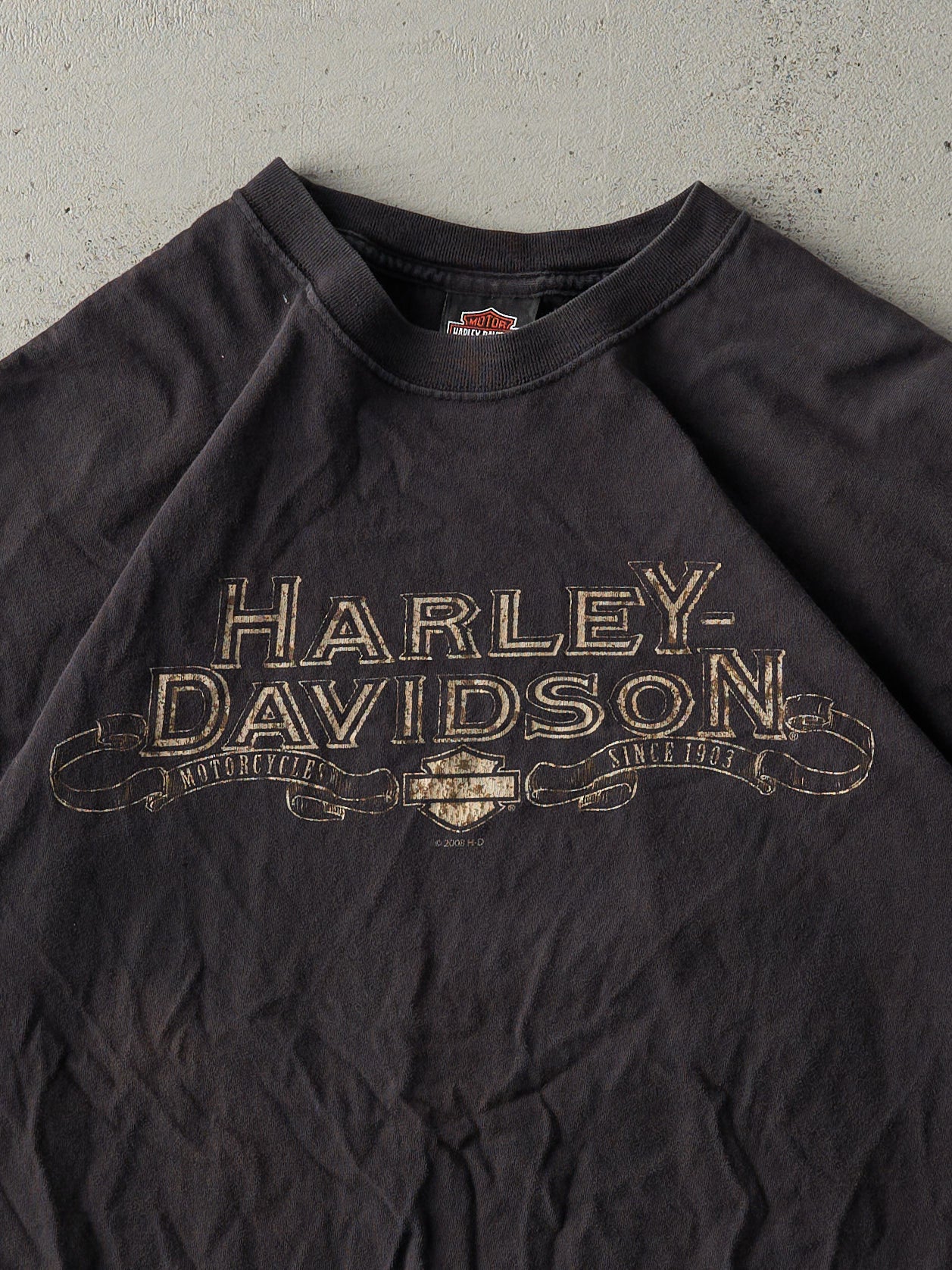 Vintage 08' Black Cayuta New York Harley Davidson Tee (M/L)