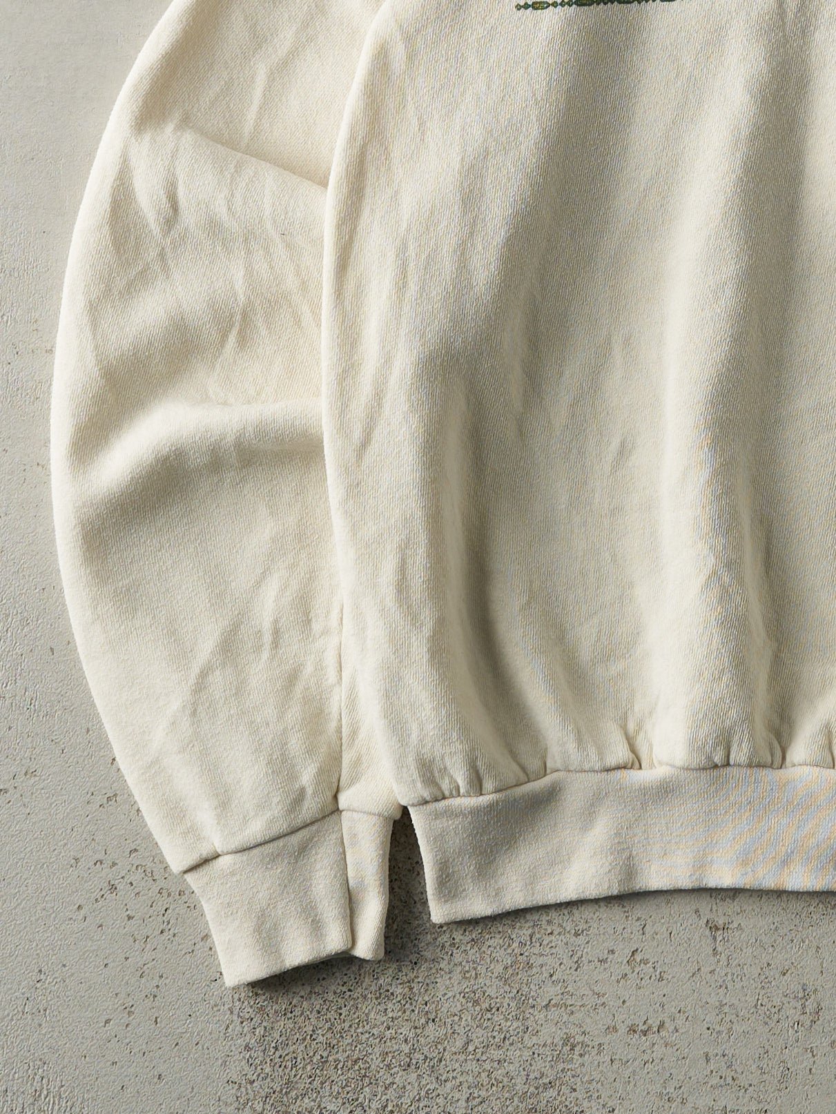 Vintage 90s Cream Maine Nature Scene Double Neck Crewneck (L)