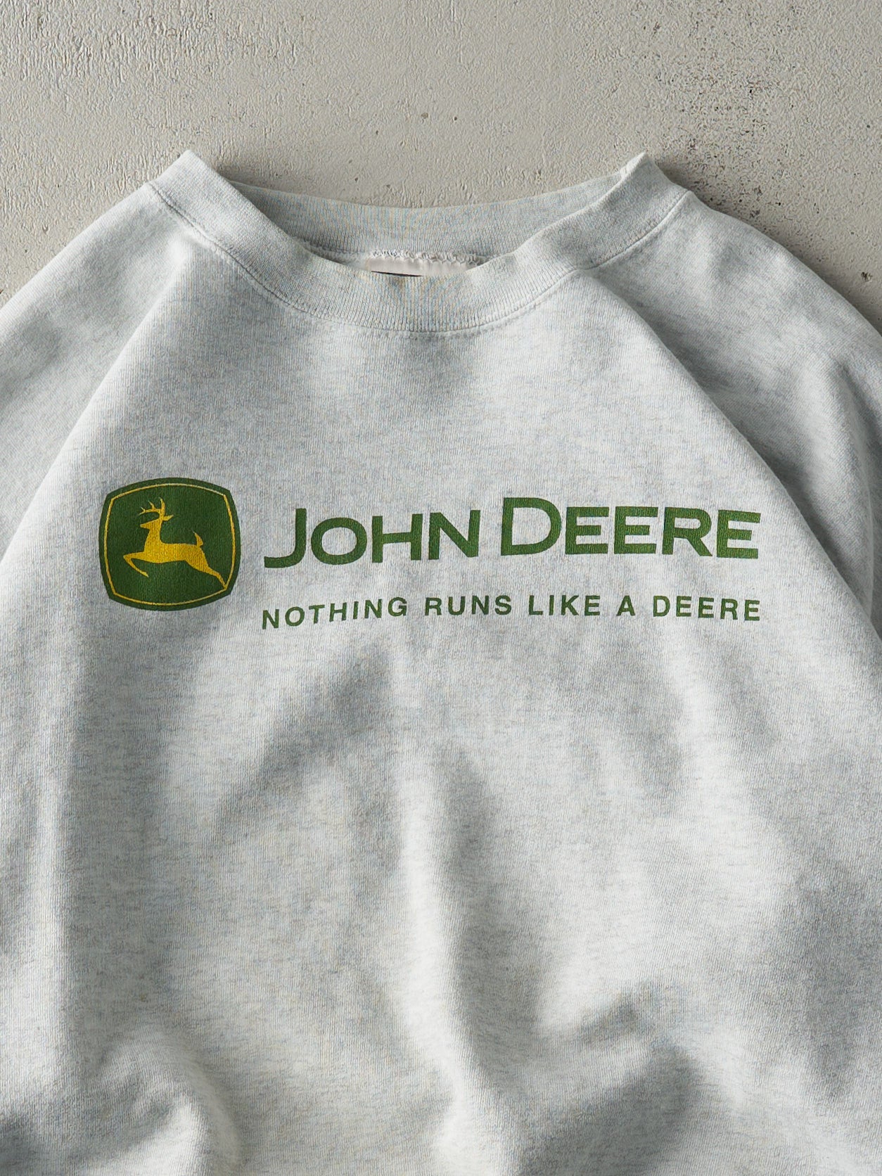 Vintage 90s Heather Grey John Deere Boxy Crewneck (L)