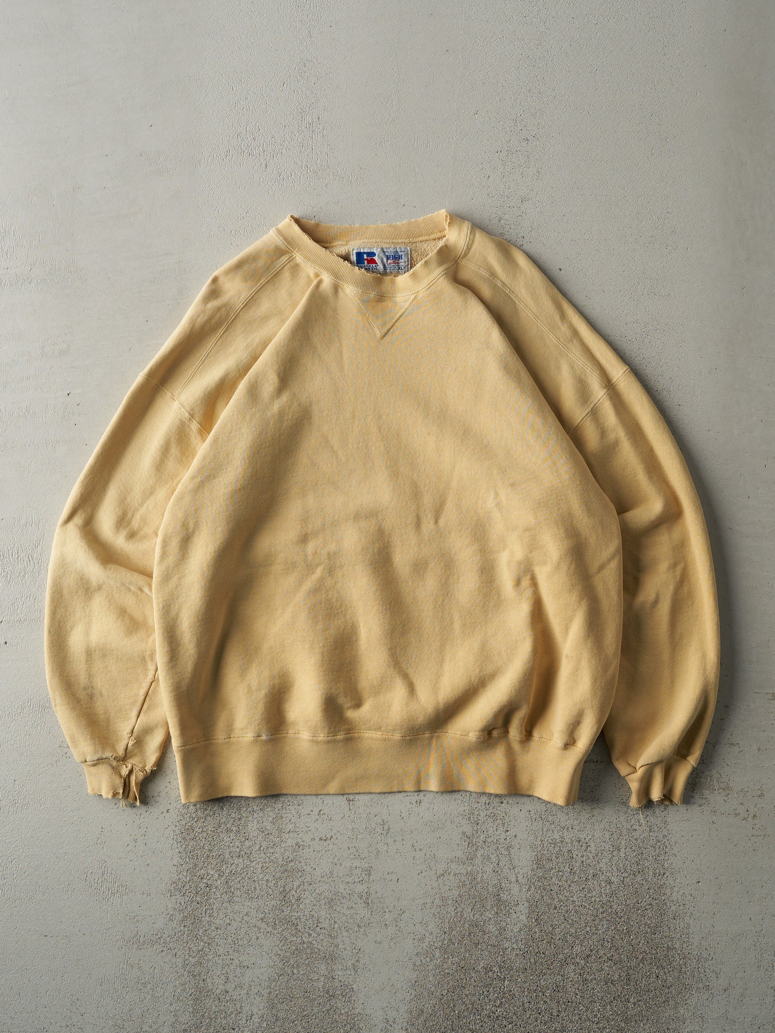 Vintage 90s Yellow Blank Russell Athletic Crewneck (L)