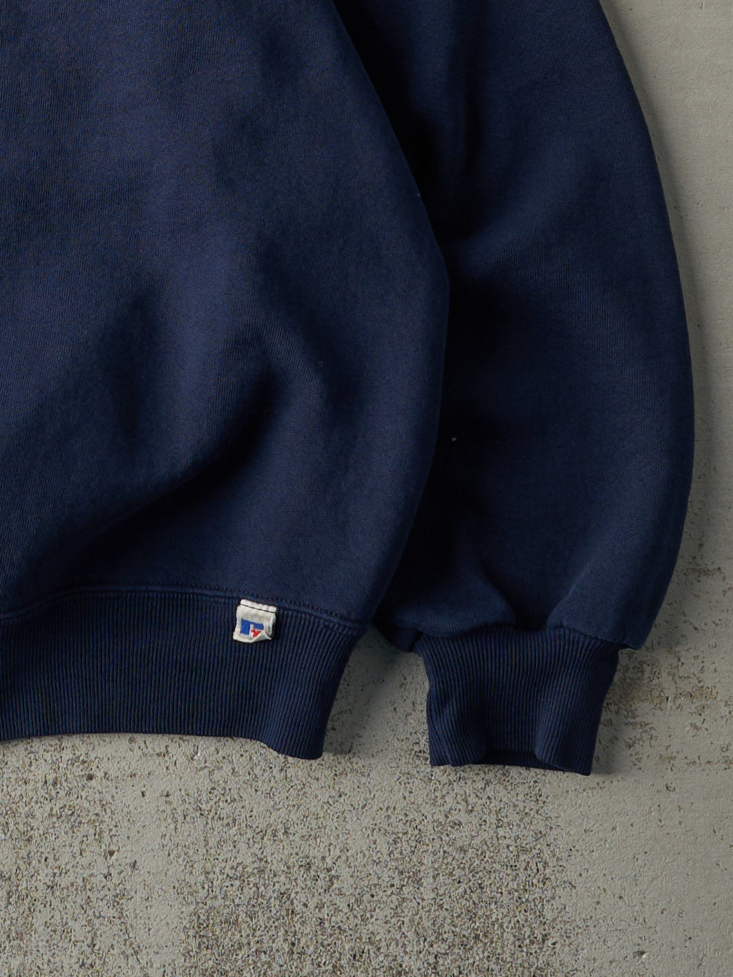 Vintage 90s Navy Blue Russell Athletic Blank Crewneck (L)