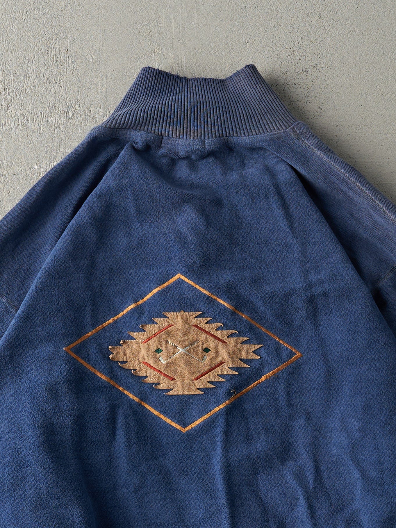 Vintage 90s Blue Inside Out Embroidered Golf Quarter Zip Sweater (XL)