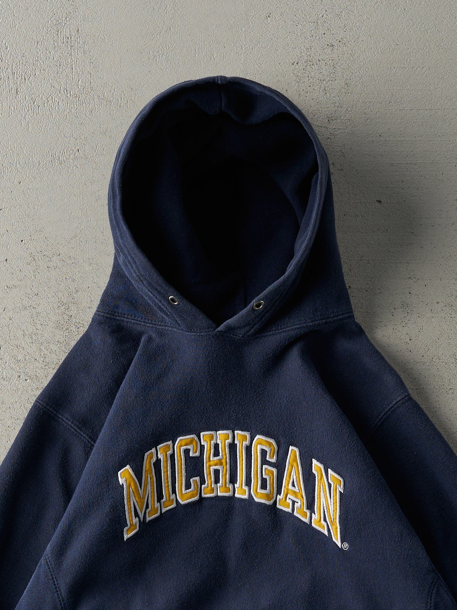 Vintage Y2K Navy Blue Embroidered Michigan Hoodie (S)