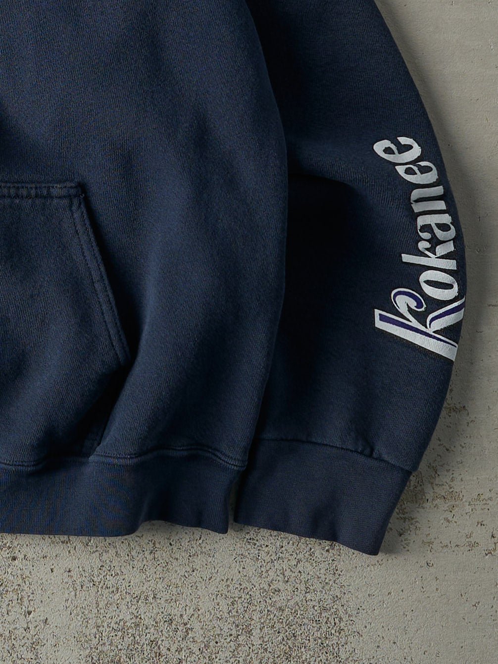 Vintage 90s Navy Blue Kokanee Beer Boxy Hoodie (M)