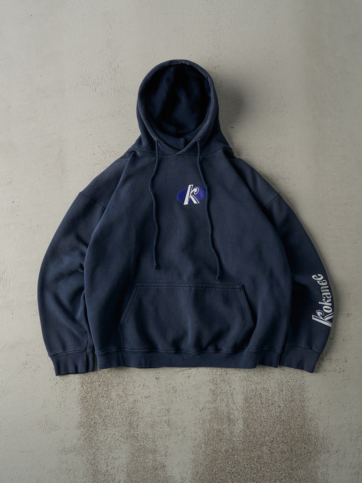 Vintage 90s Navy Blue Kokanee Beer Boxy Hoodie (M)