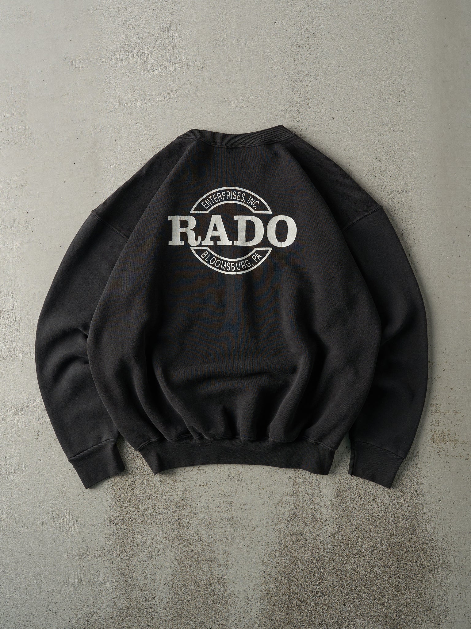 Vintage 90s Faded Black RADO Crewneck (L)