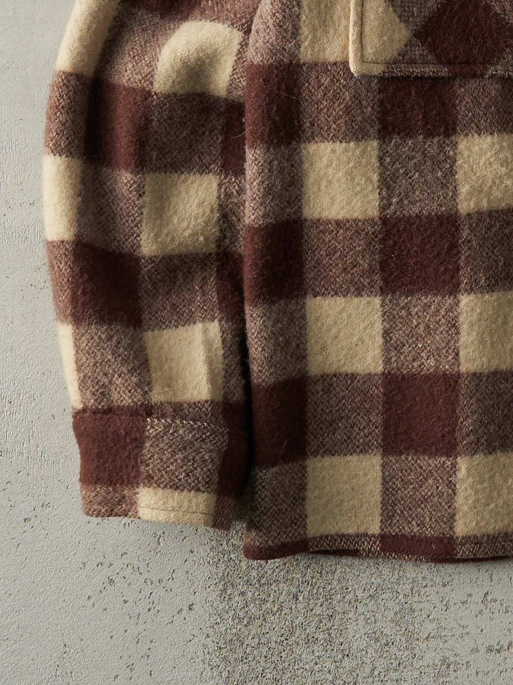 Vintage 80s Brown & Beige Wool Flannel Jacket (S)