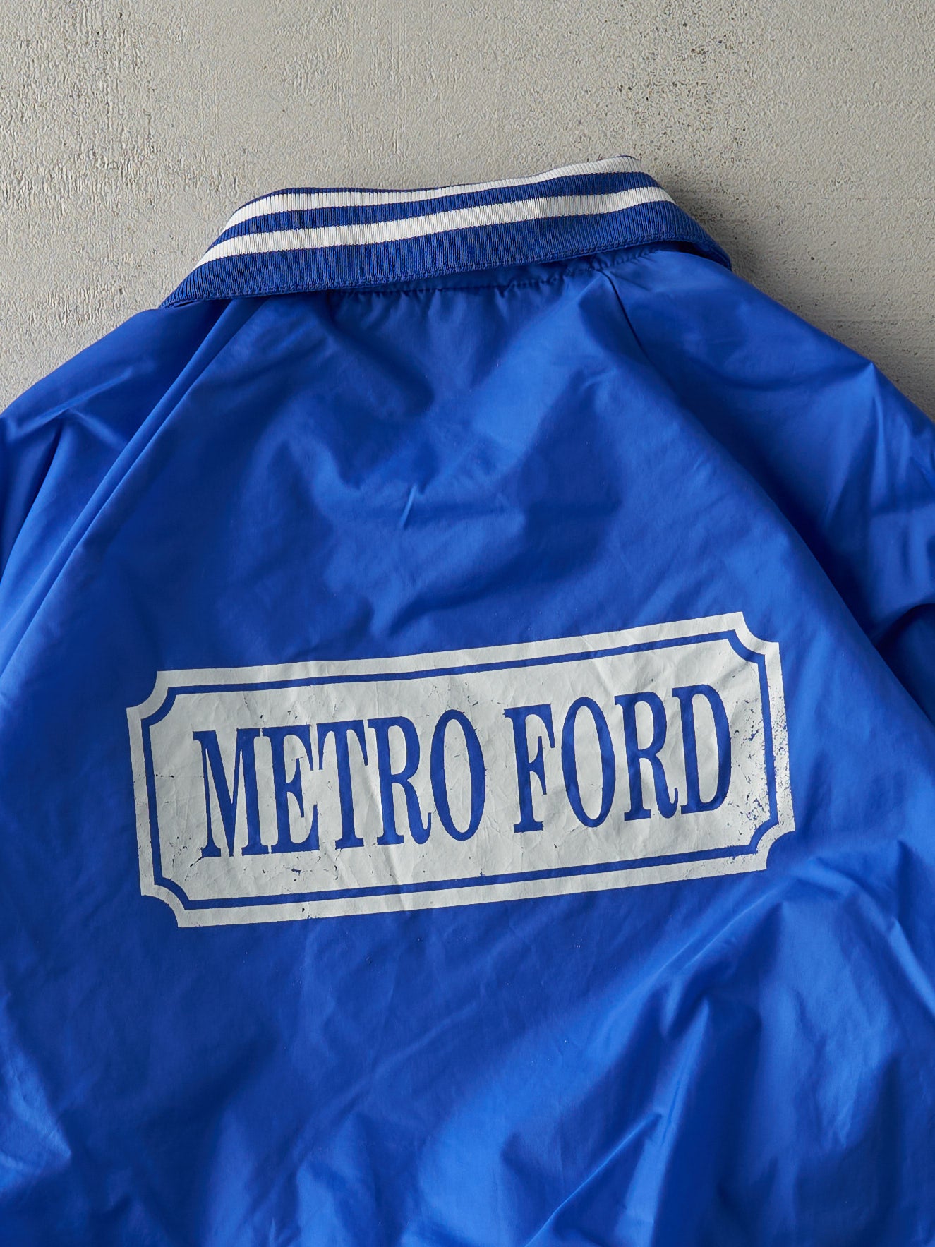 Vintage 80s Blue Metro Ford Nylon Bomber Jacket (M/L)