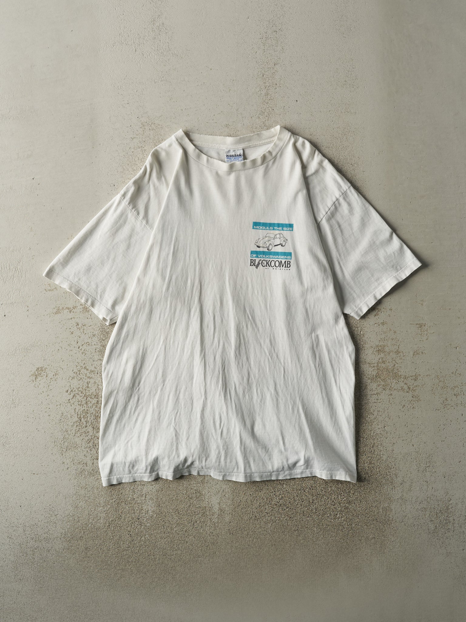 Vintage 90s White Blackcomb At Whistler Ski Hill Tee (M/L)