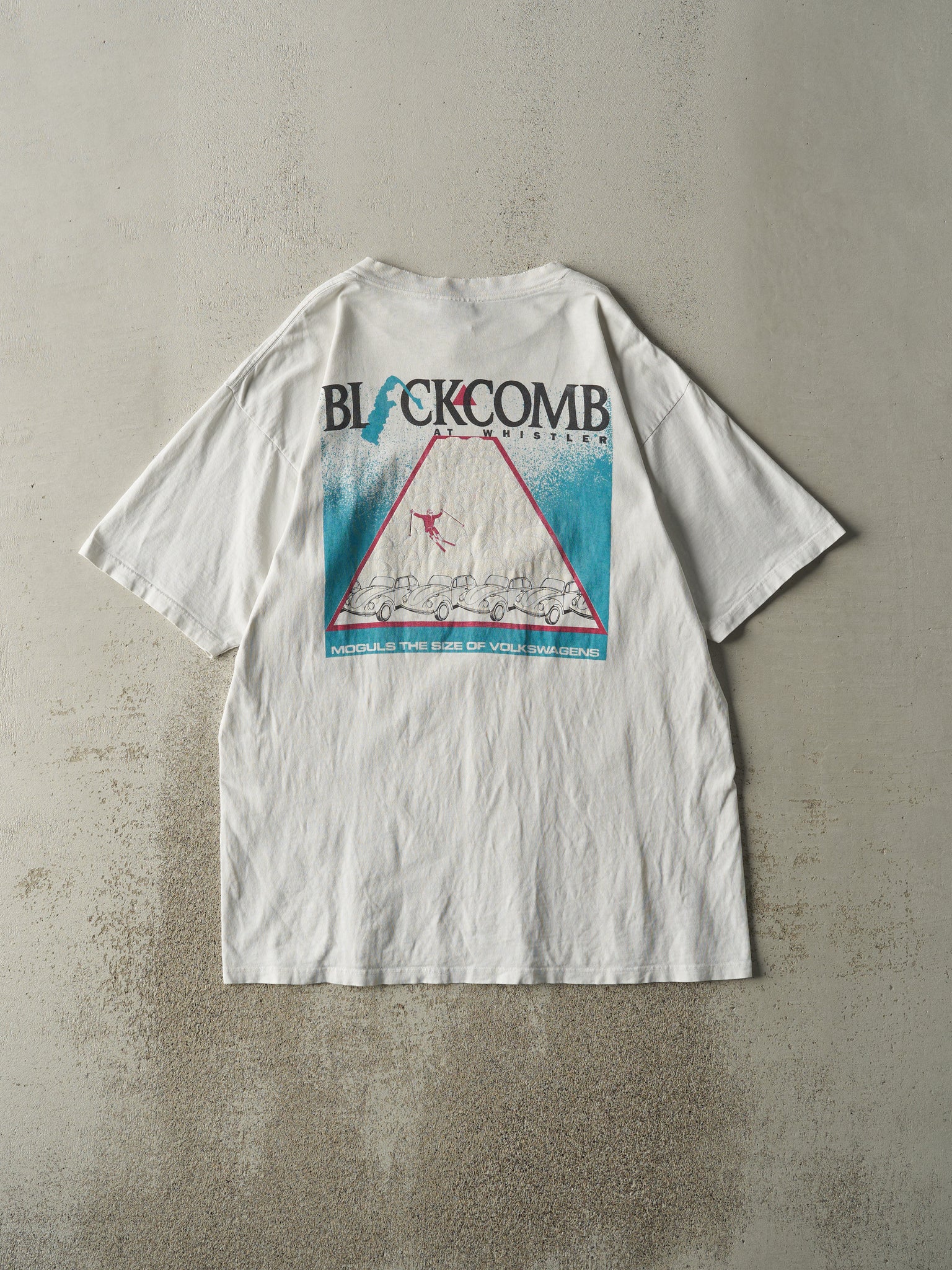 Vintage 90s White Blackcomb At Whistler Ski Hill Tee (M/L)