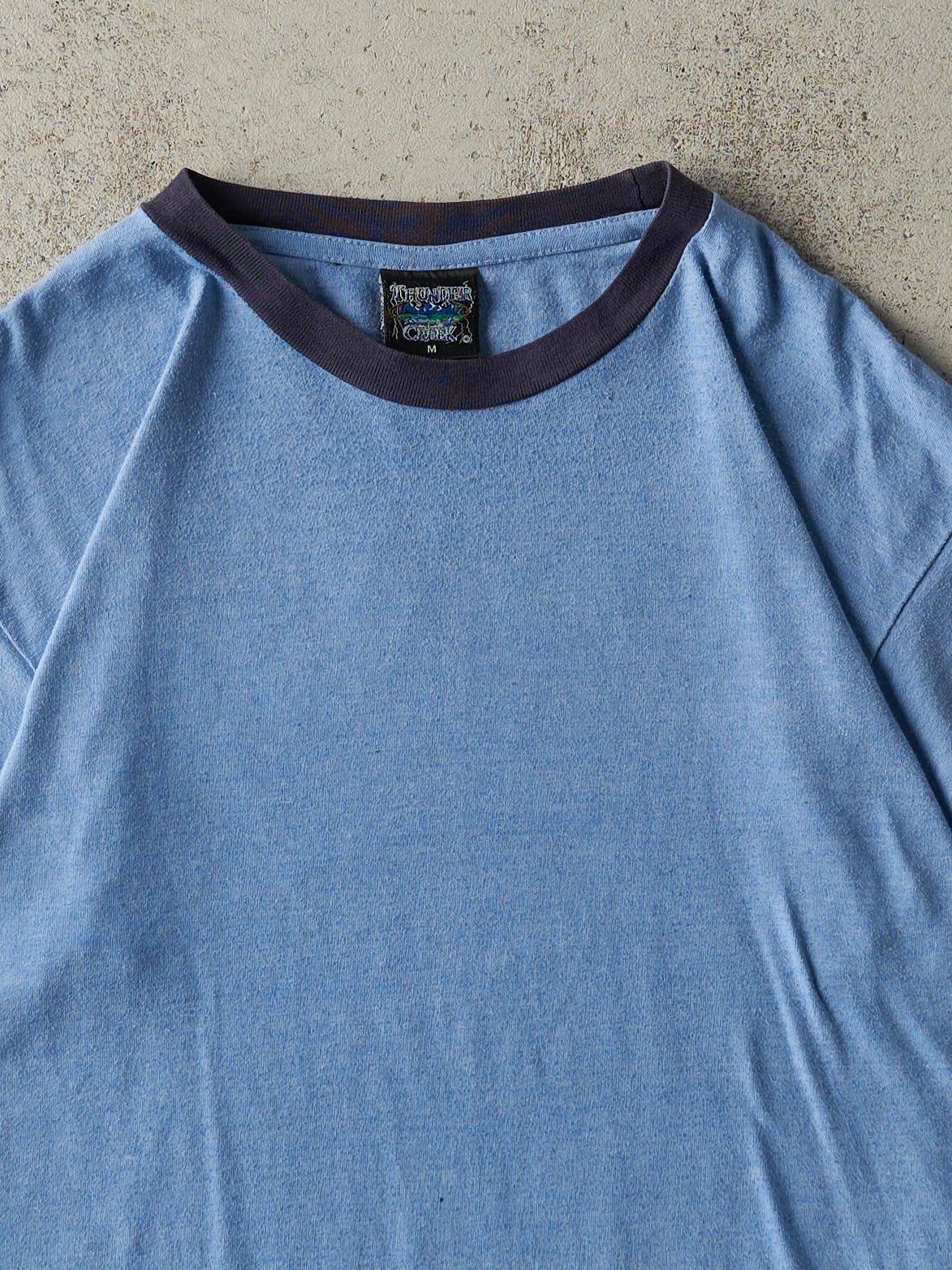 Vintage Y2K Blue Blank Ringer Tee (M)