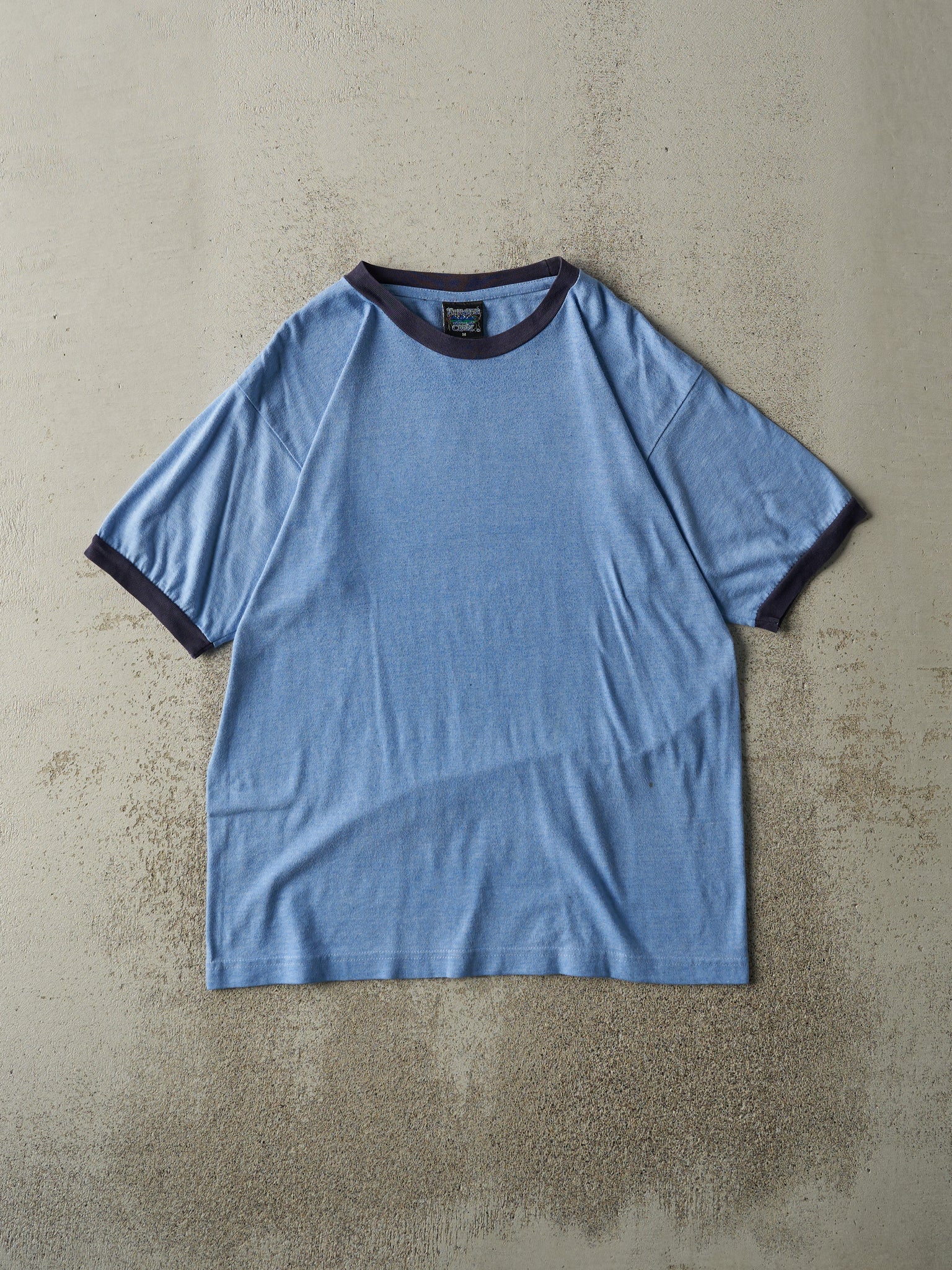 Vintage Y2K Blue Blank Ringer Tee (M)