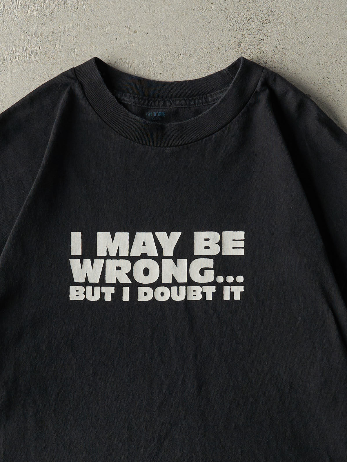 Vintage Y2K Black "I May Be Wrong.." Slogan Tee (M/L)