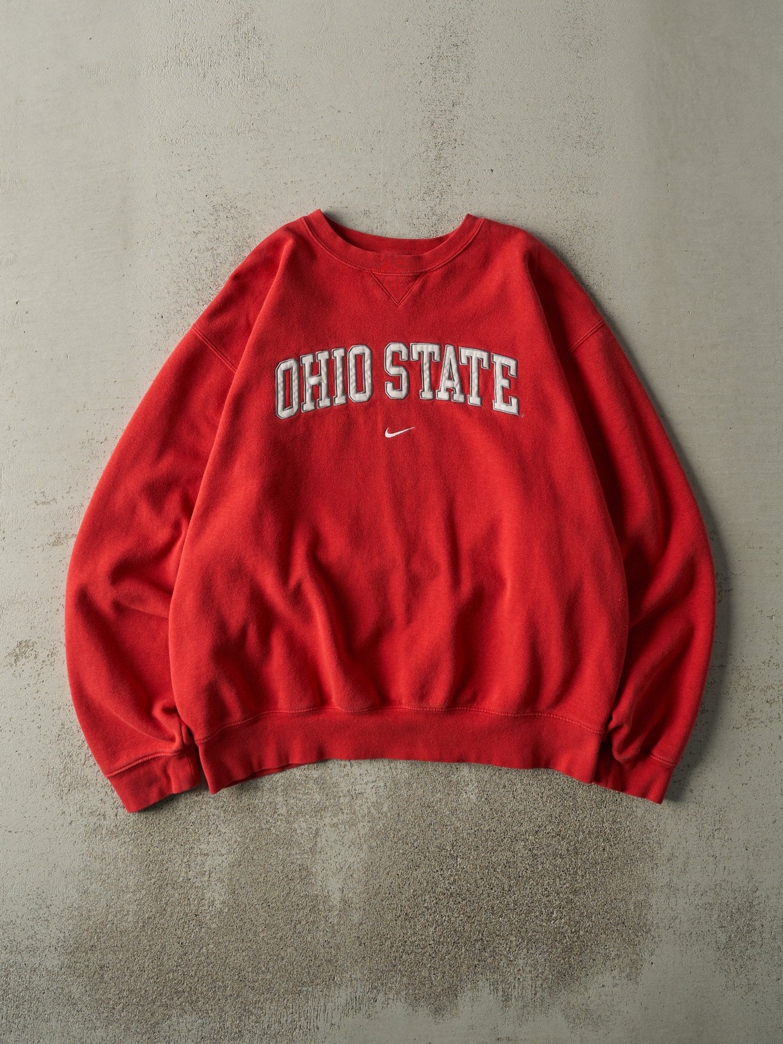 Vintage Y2K Red Ohio State Nike Centre Swoosh Boxy Crewneck (L/XL)